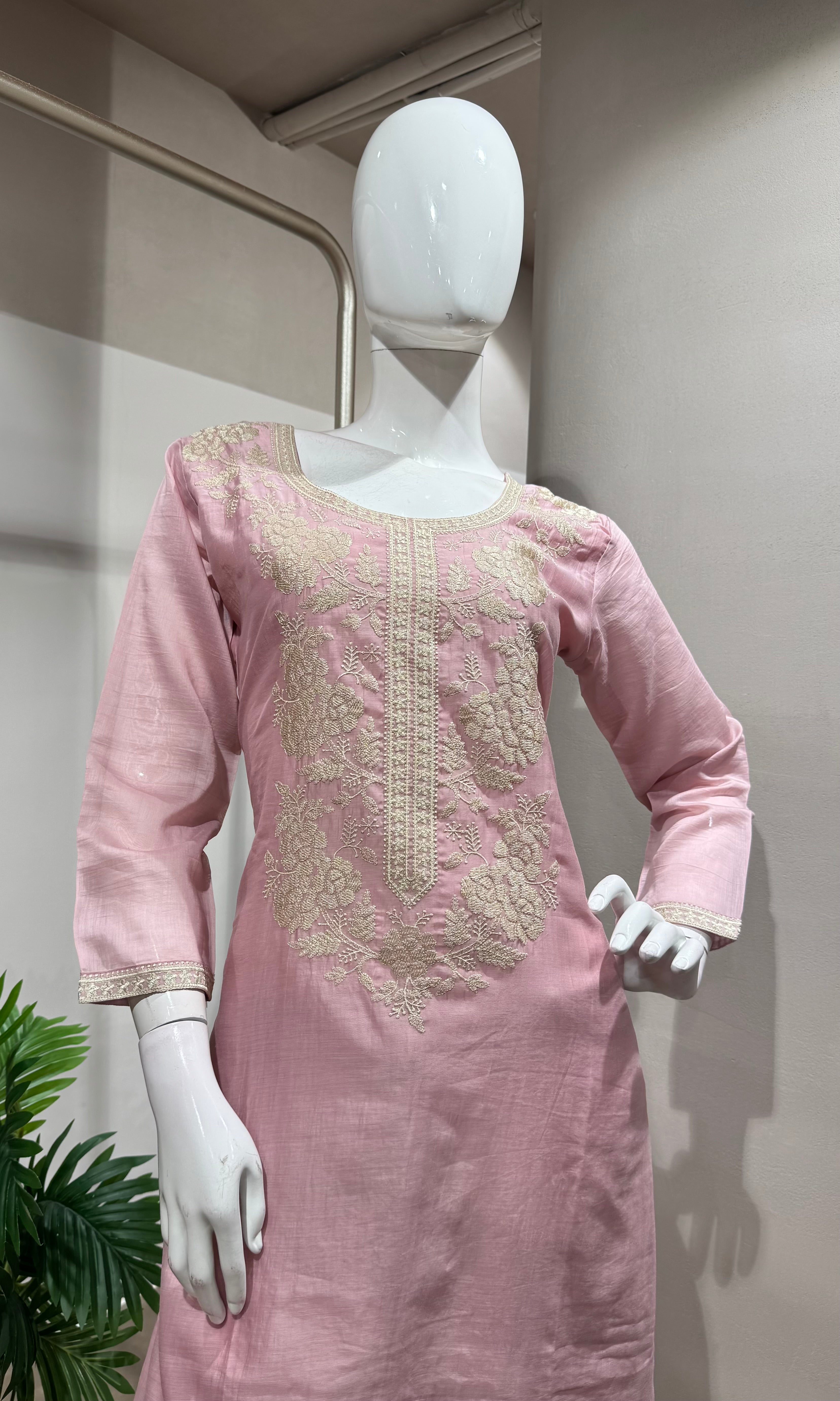 Baby Pink Pure Cotton kurta set