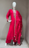 Rani Embroidered Salwar Silk Kurta Set with Dupatta