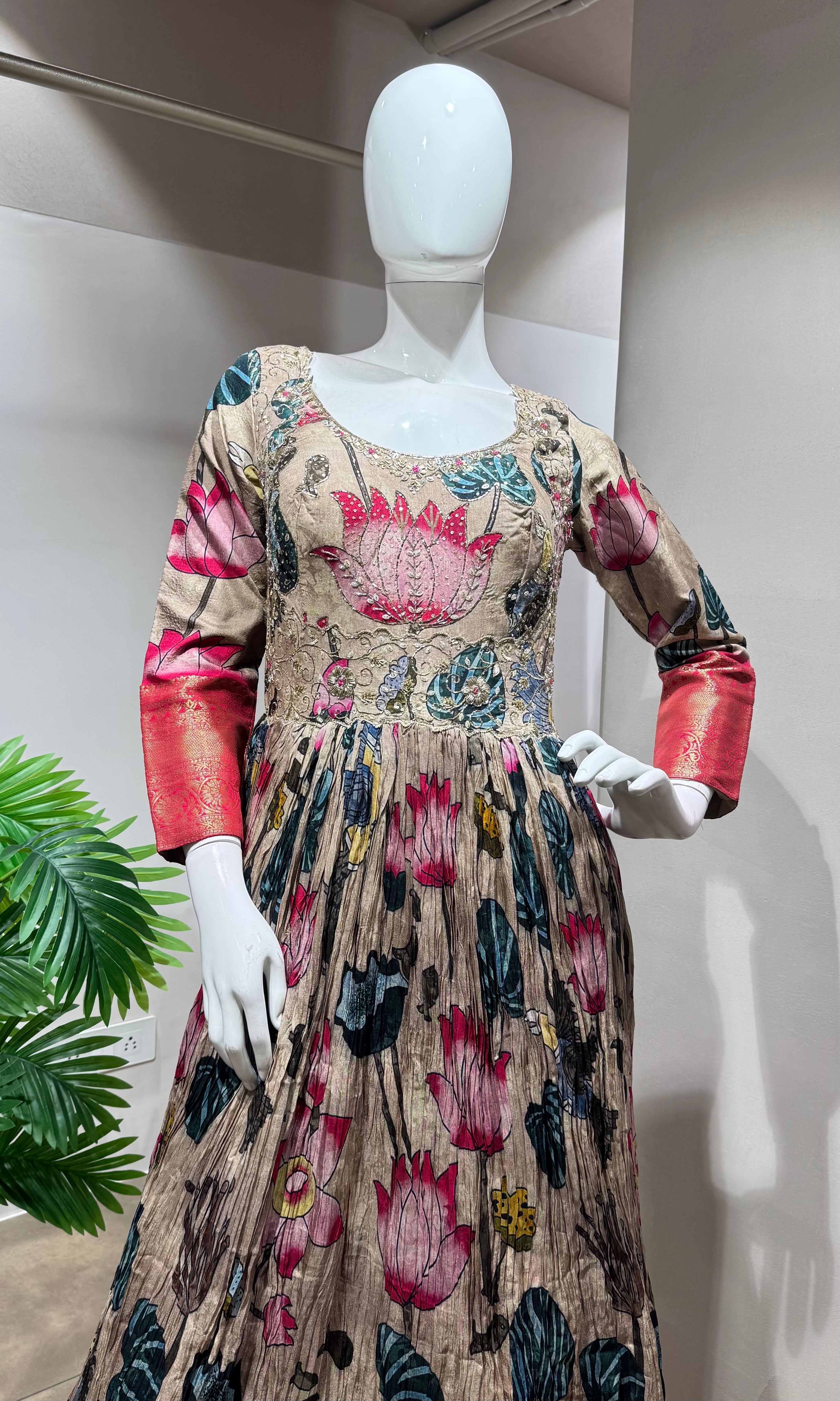 Multi FLORAL kalamkari Anarkali