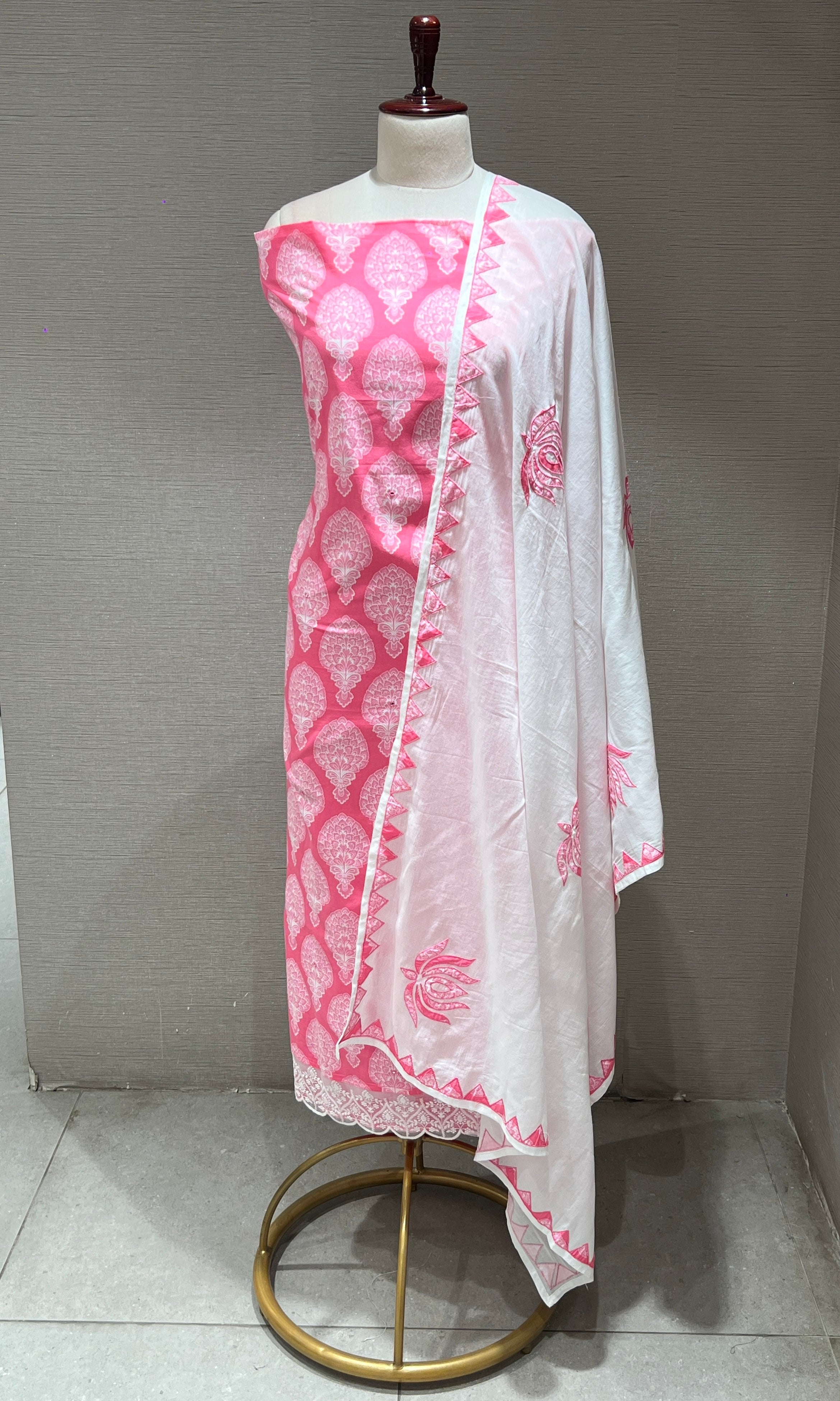 Baby pink dress material
