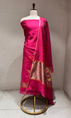Maroon Magenta Silk-Blend with Floral dress material