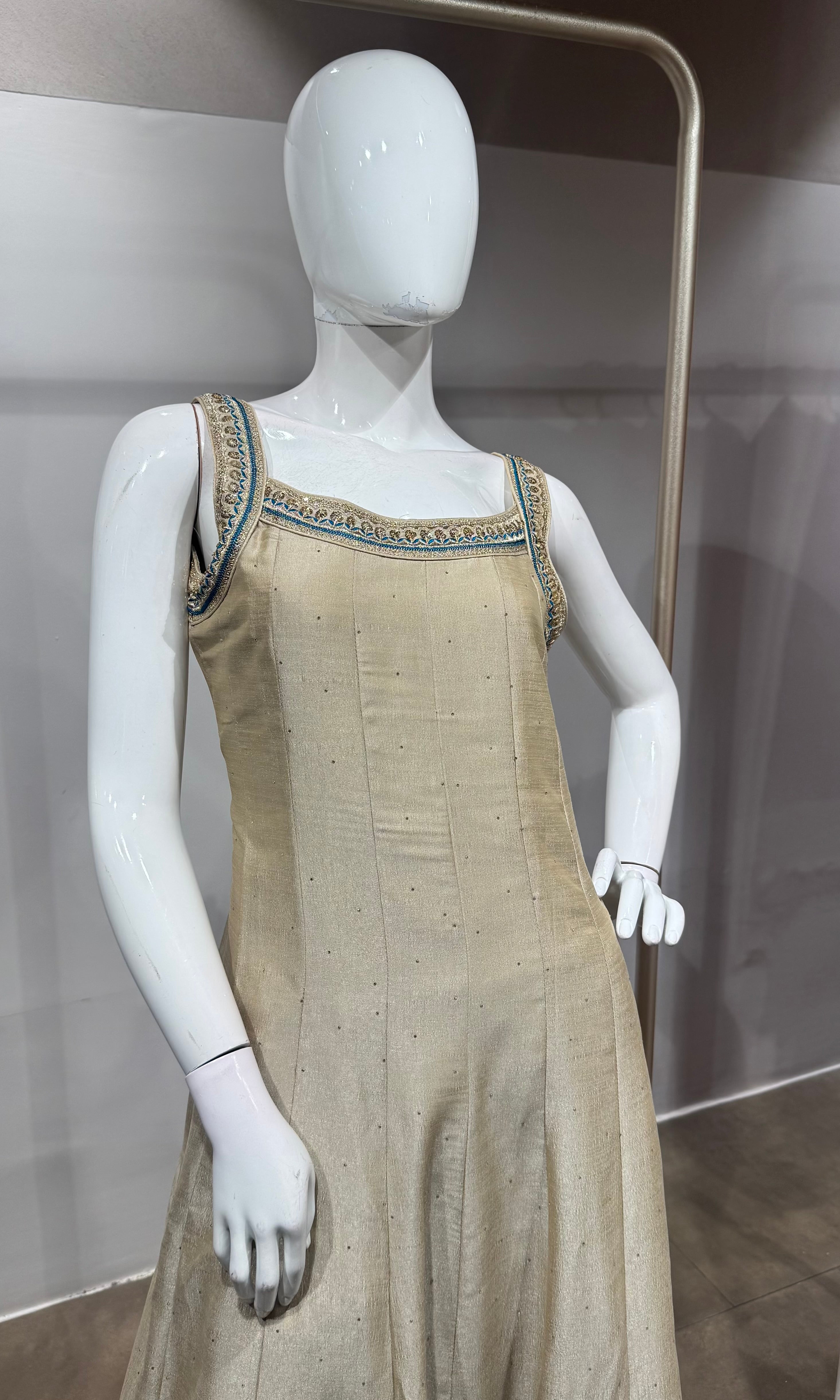 Rama Sequence Anarkali Suit with dupatta
