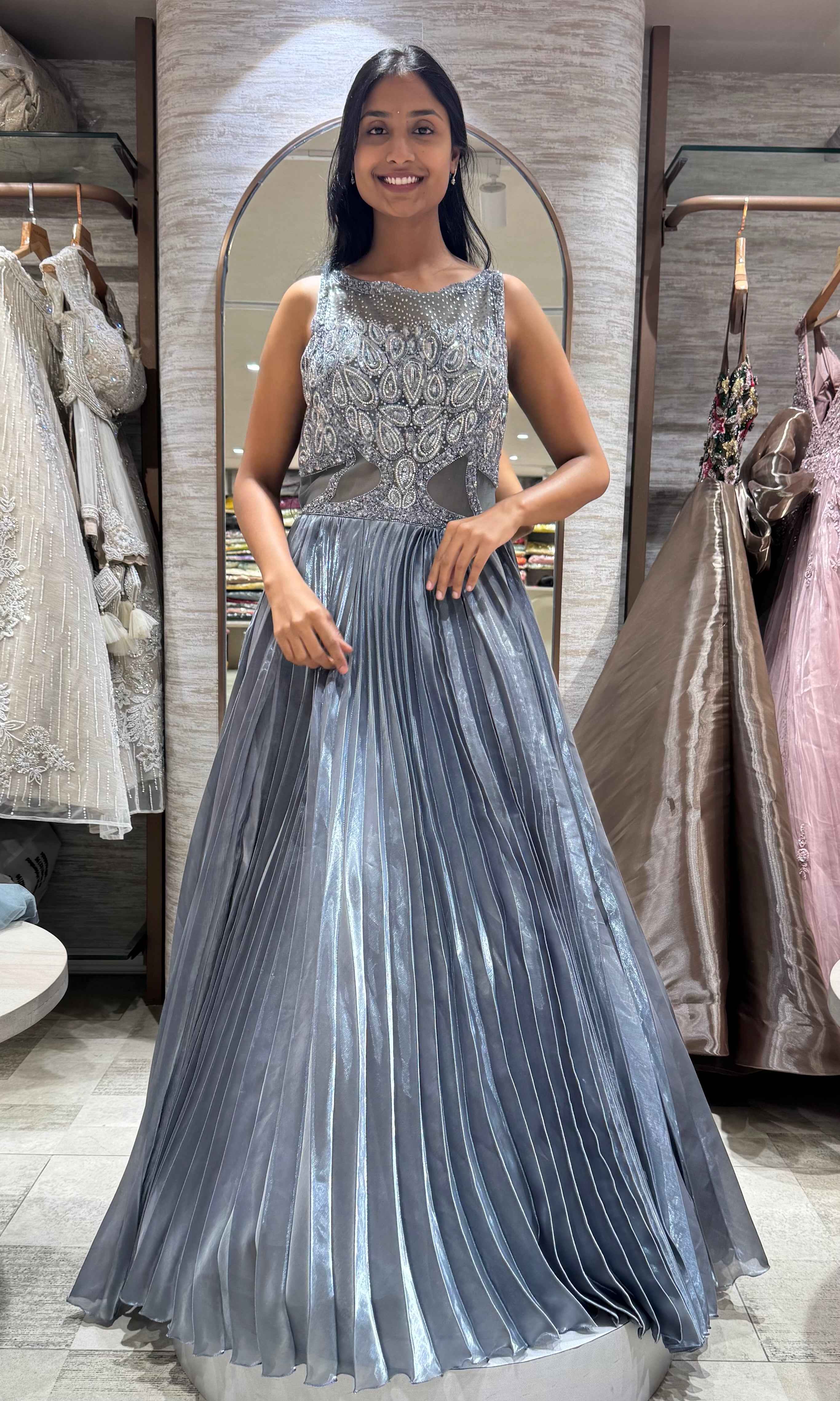 grey Crystal Princess Gown