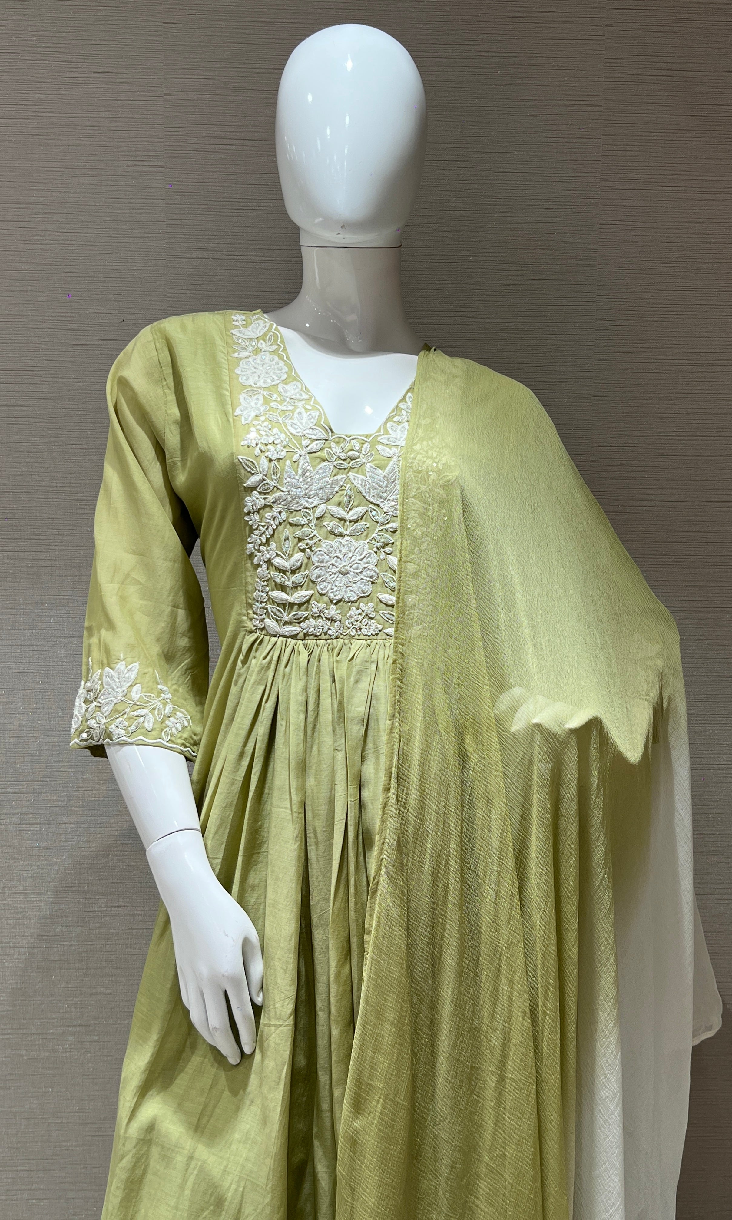 Pista green kurta set