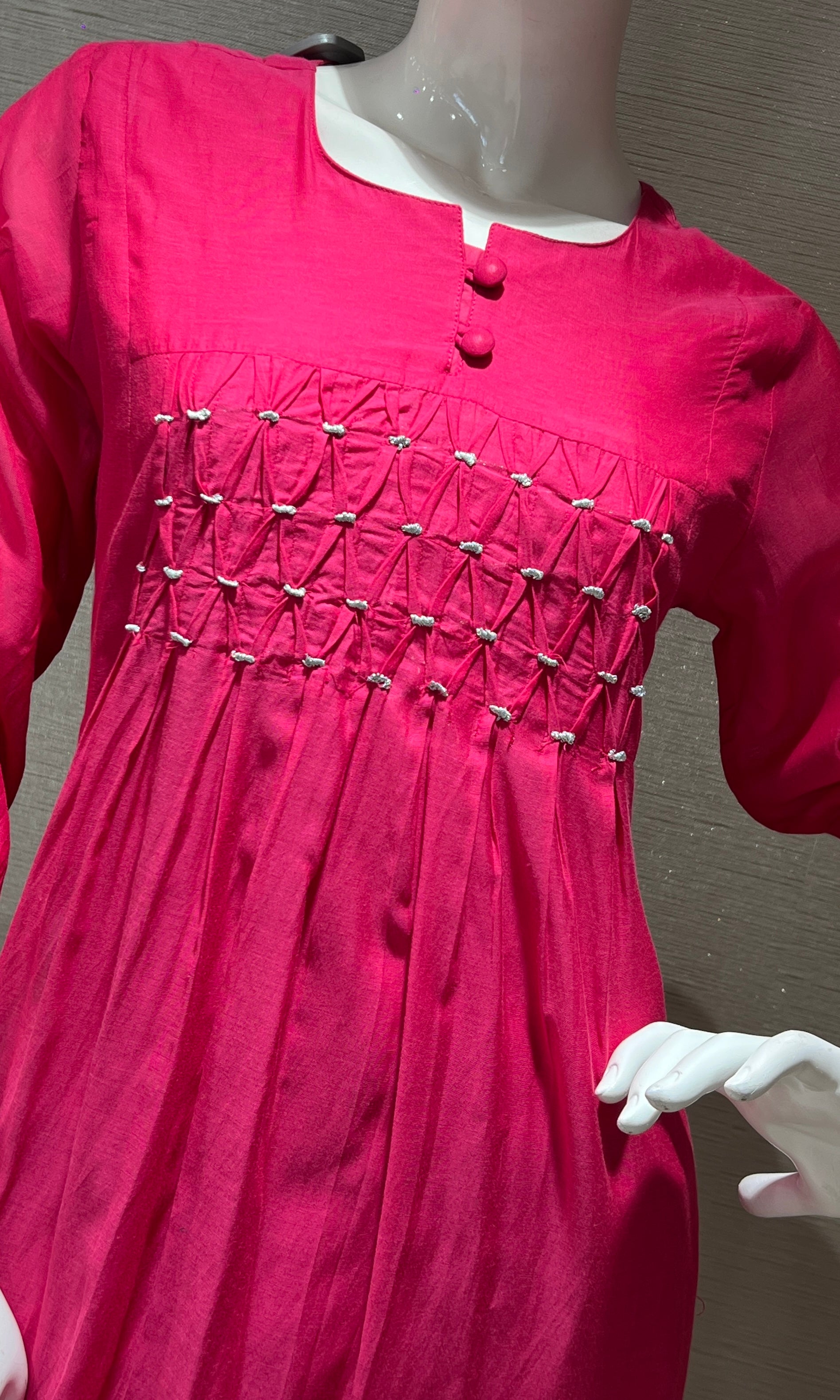 Pink Mul Chanderi kurta set