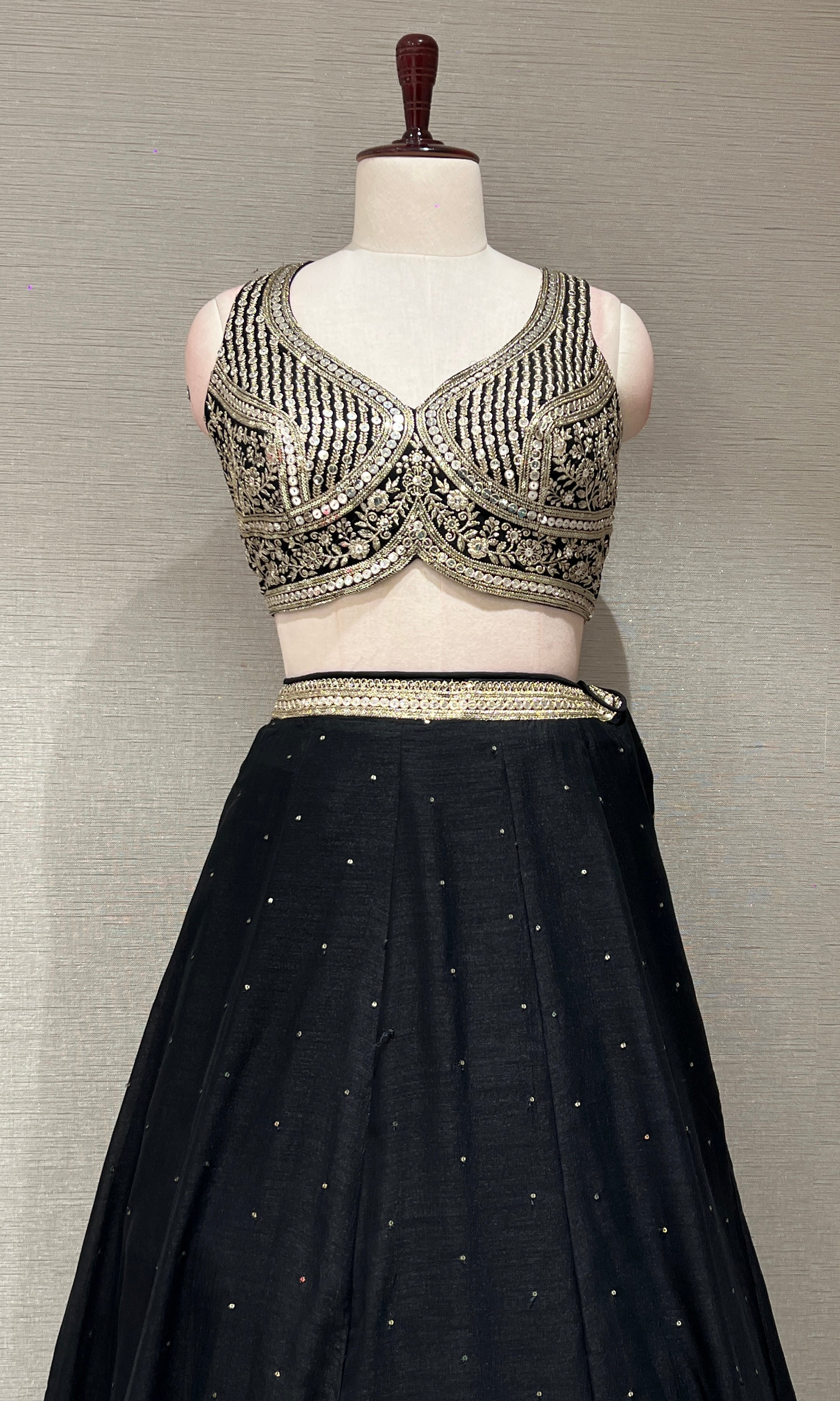 Black GOLD EMBROIDERED Lehenga