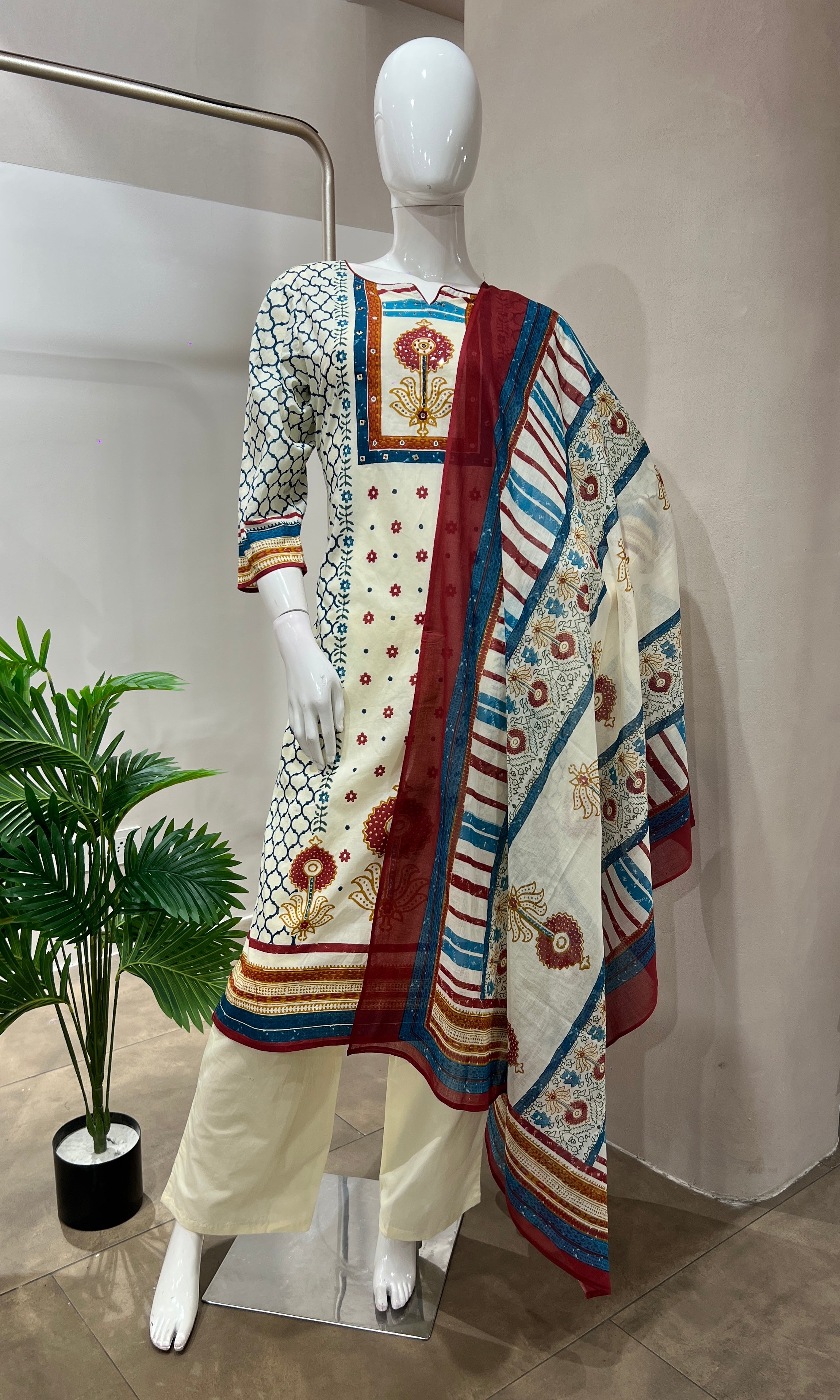 Blue EMBROIDERED kurta set
