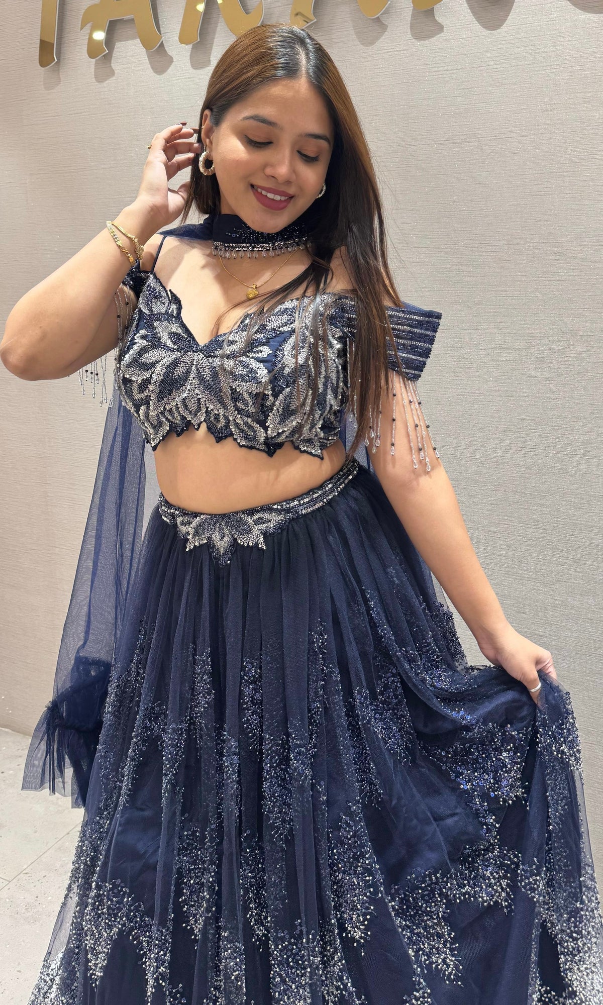 Midnight Sparkle Embellished Lehenga Set