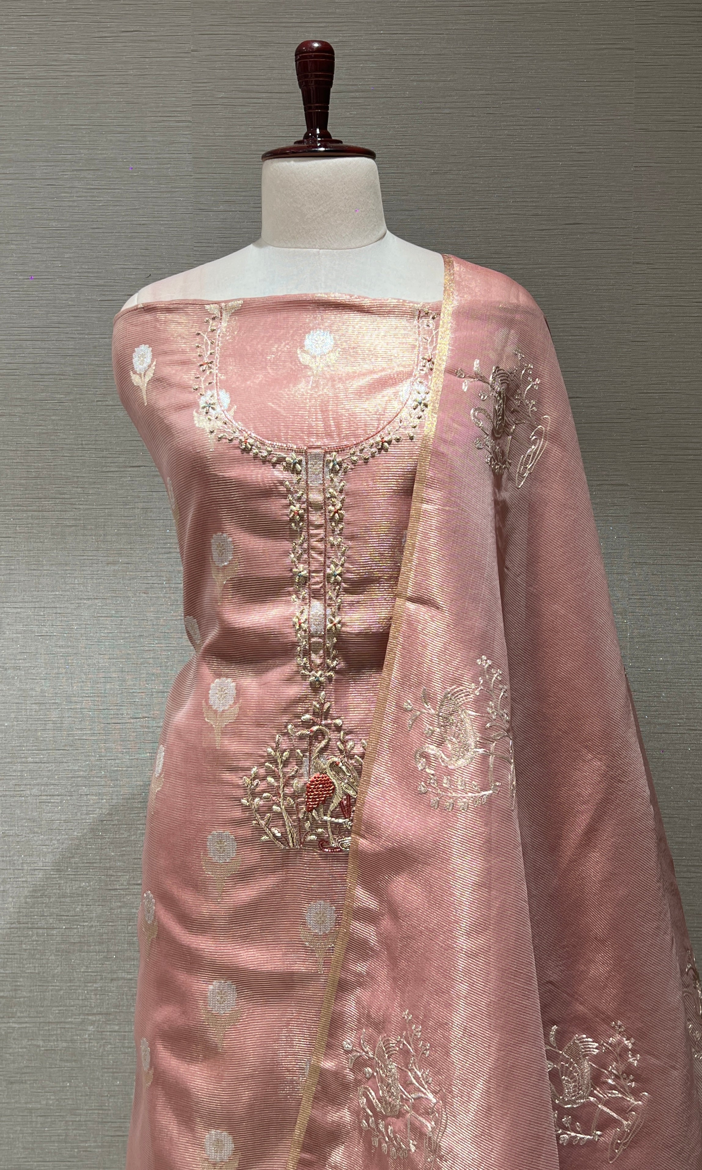 Onion pink dress material