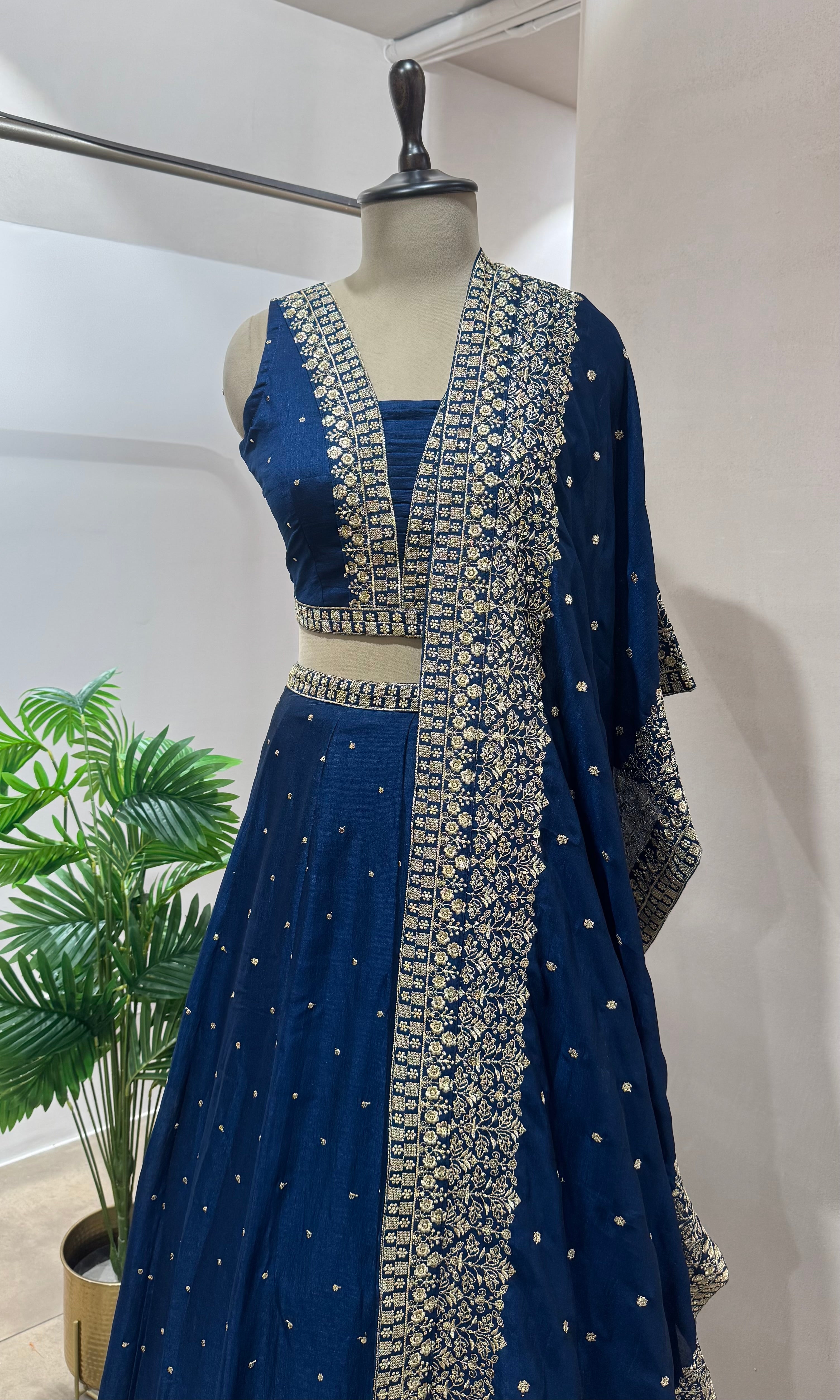 Blue INTRICATE EMBOIDERED Lehenga
