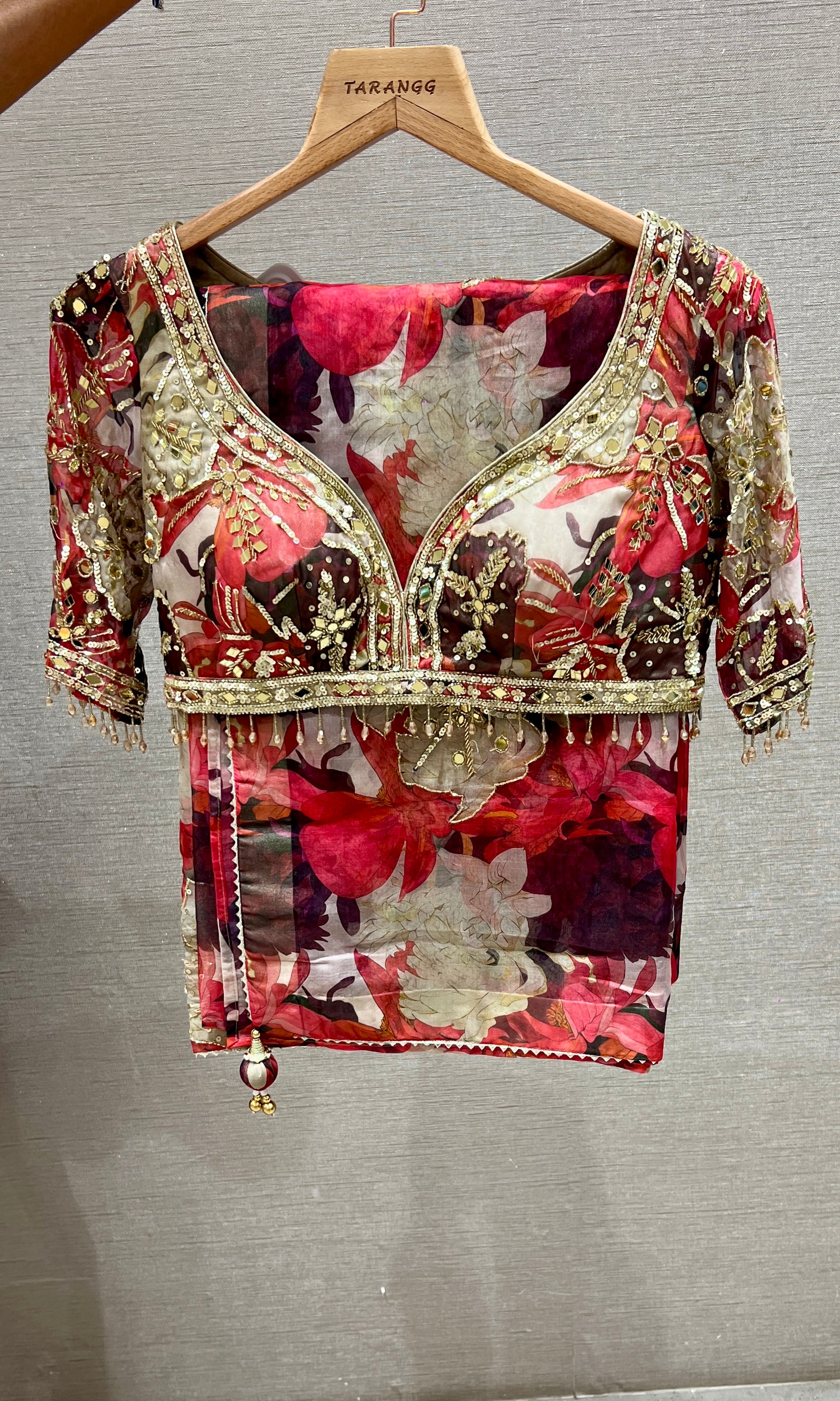 Multi colour saree with ready blouse