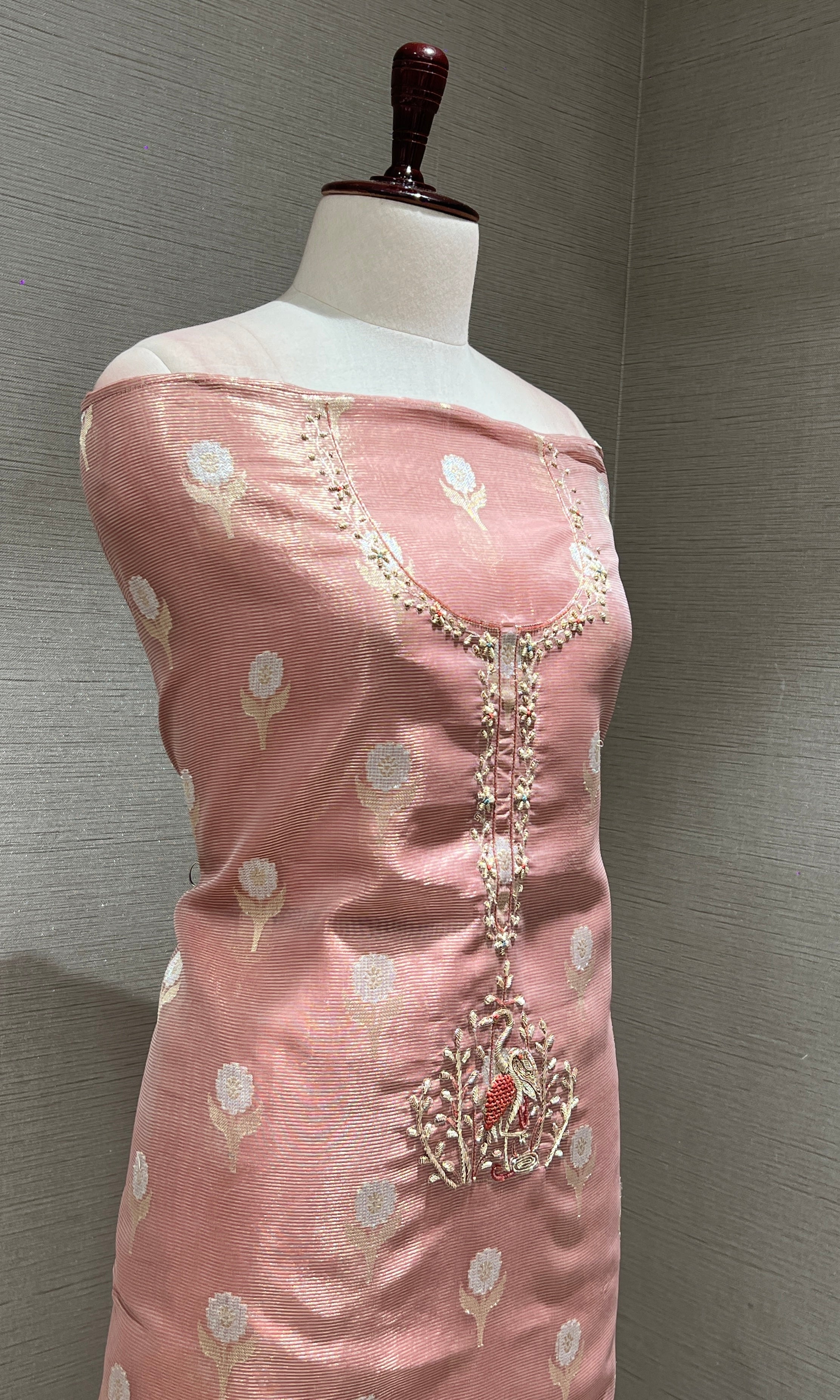 Onion pink dress material