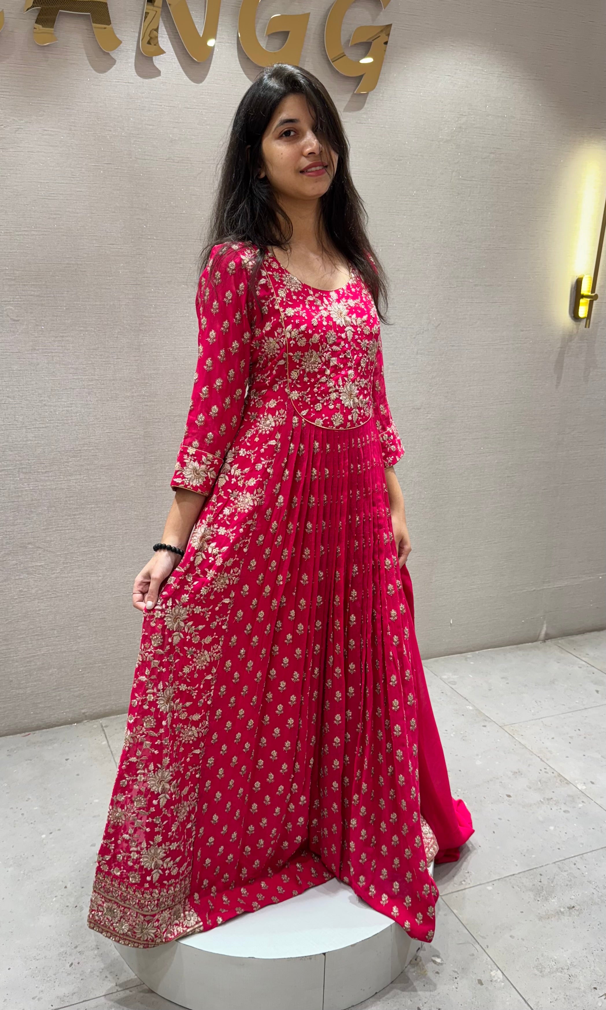 Rani pink ANARKALI long dress