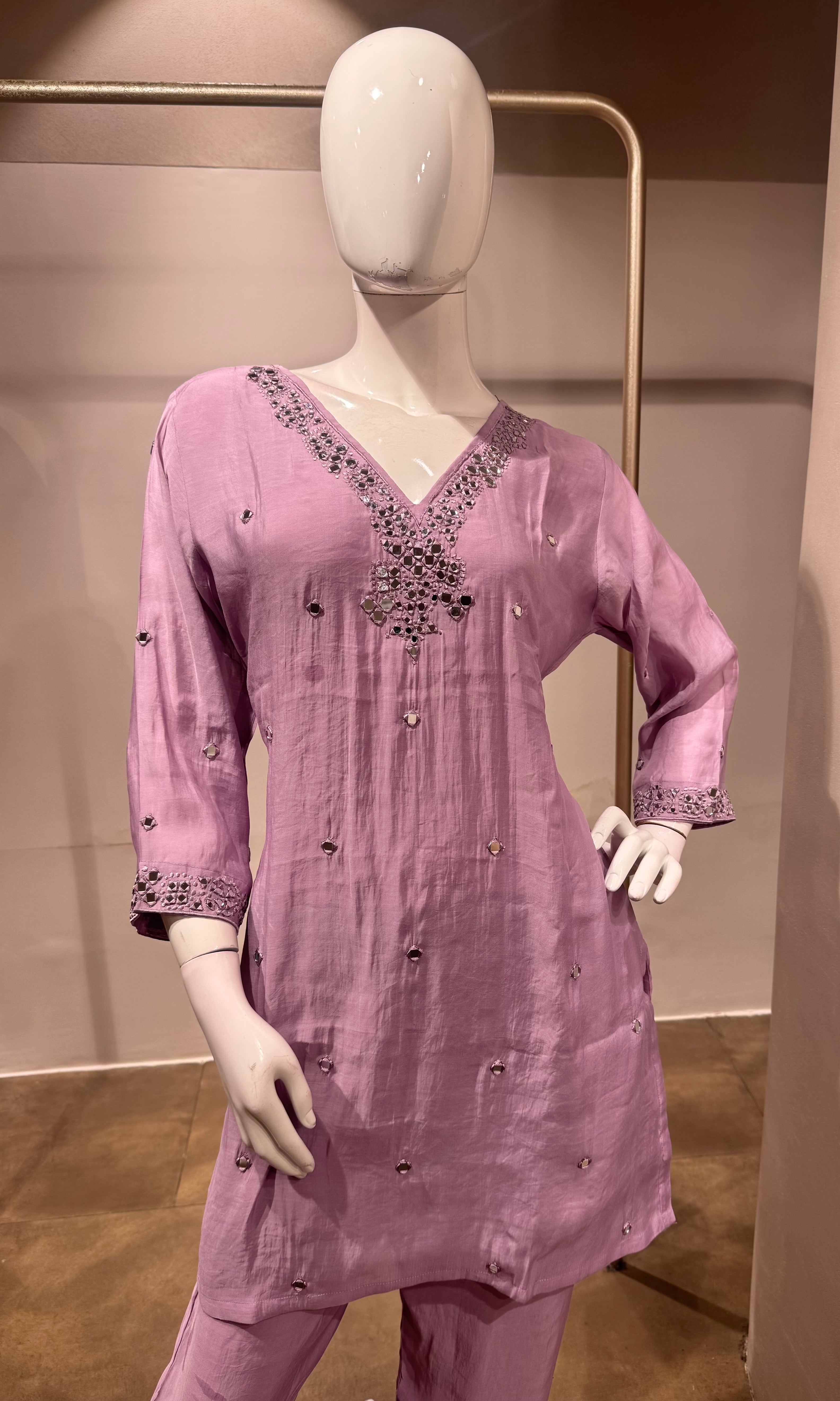 Light Purple Ethnic Tunic Cord Set