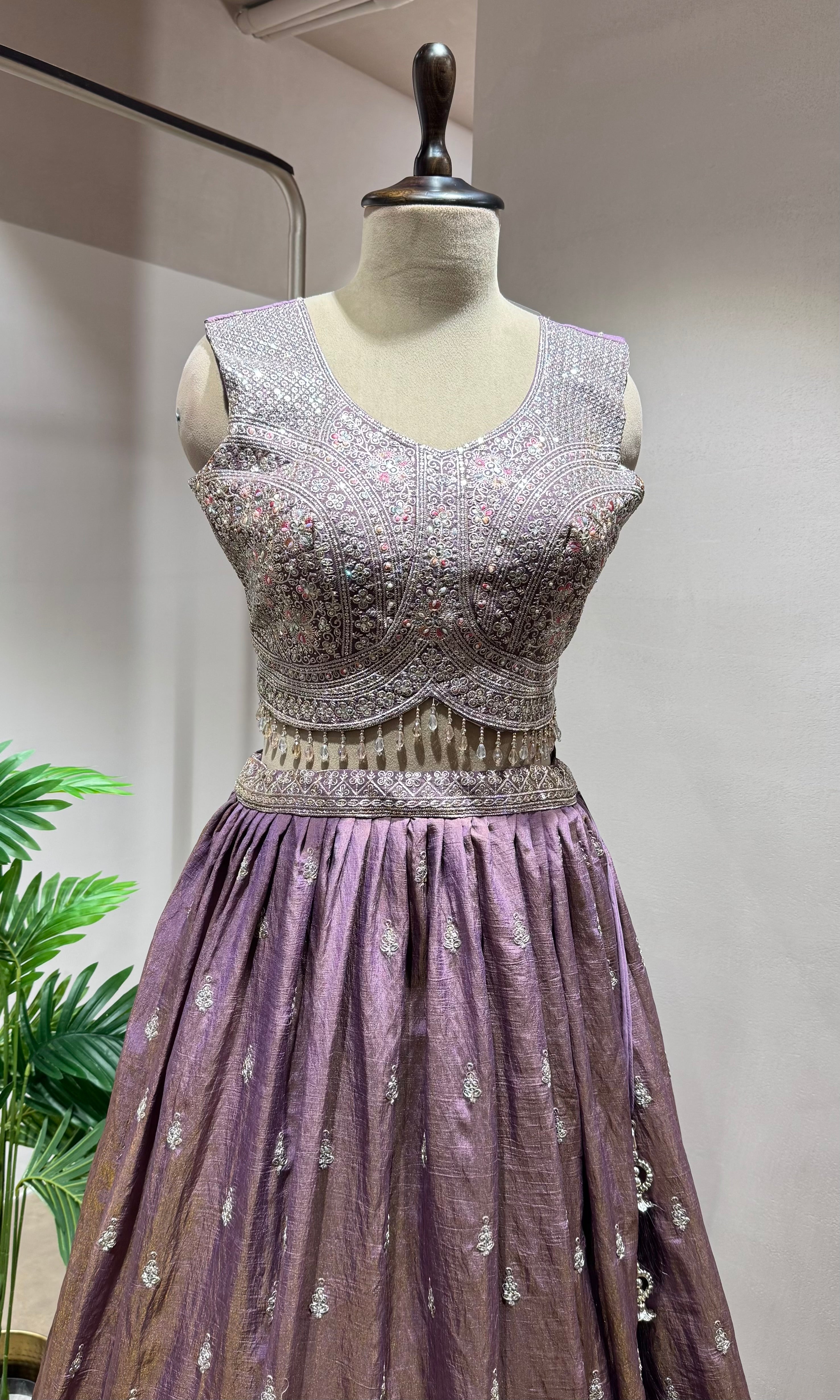 LIGHT PURPLE Lehenga with Zari Embroidery