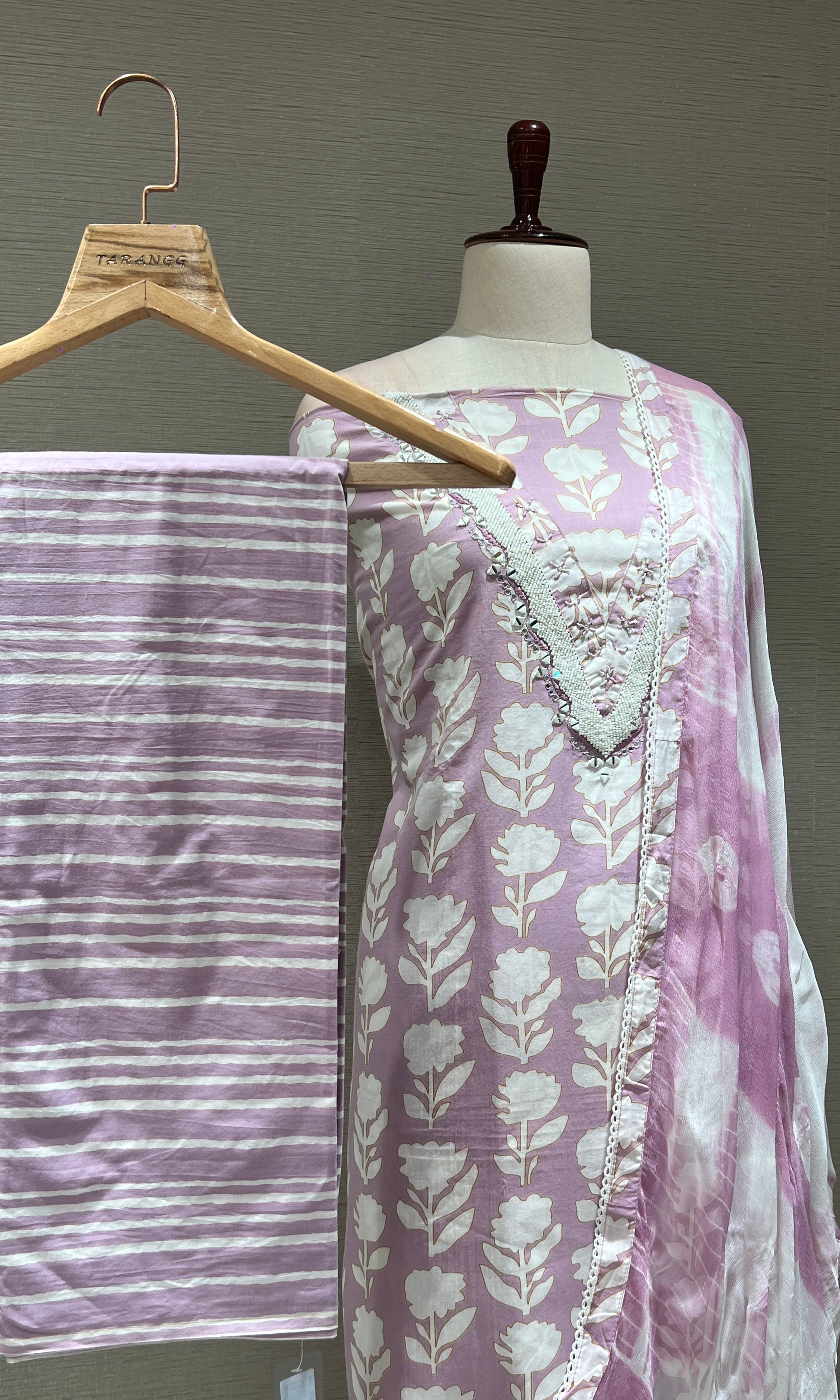 Light purple dress material