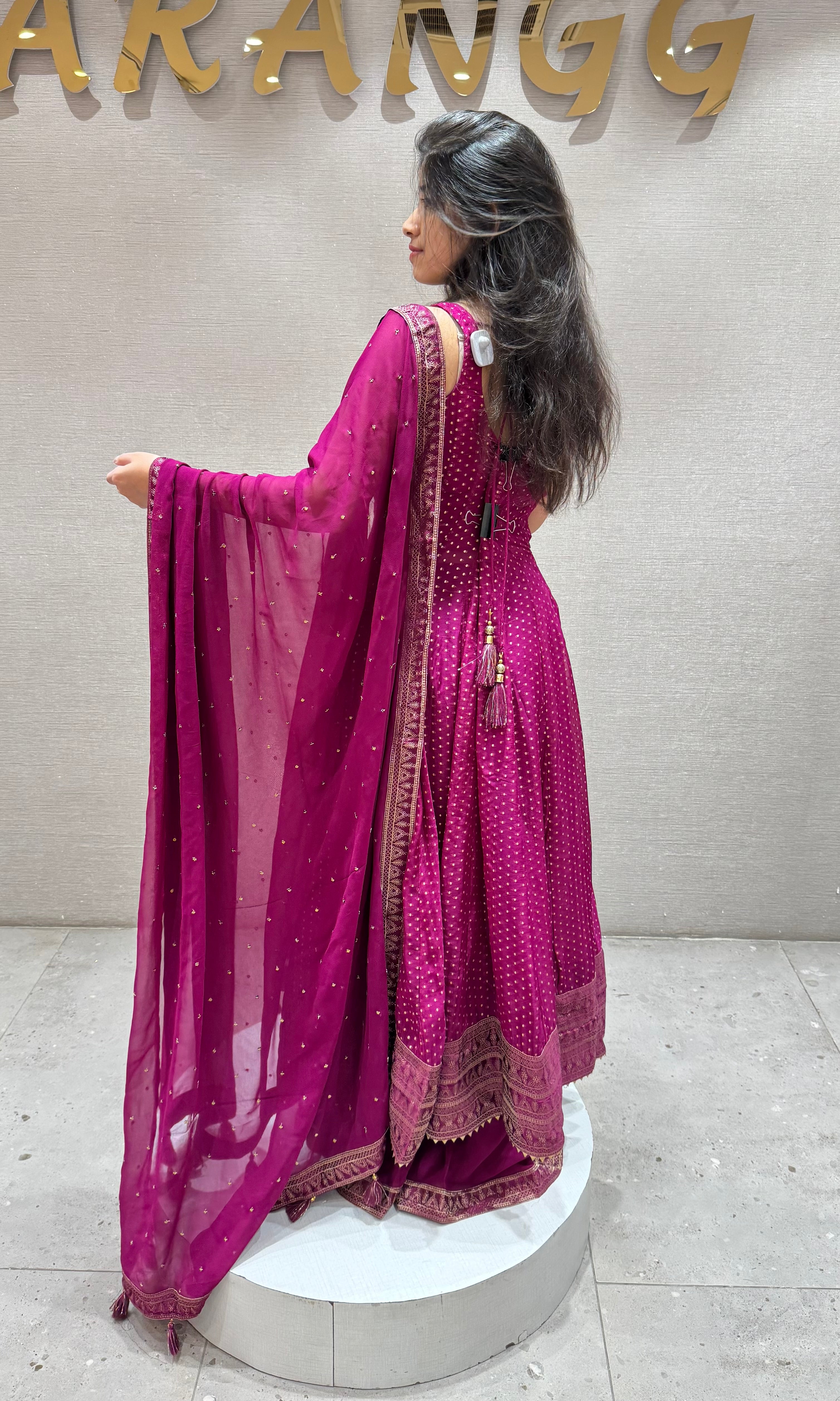 violet GOLDEN ENBROIDERED Anarkali