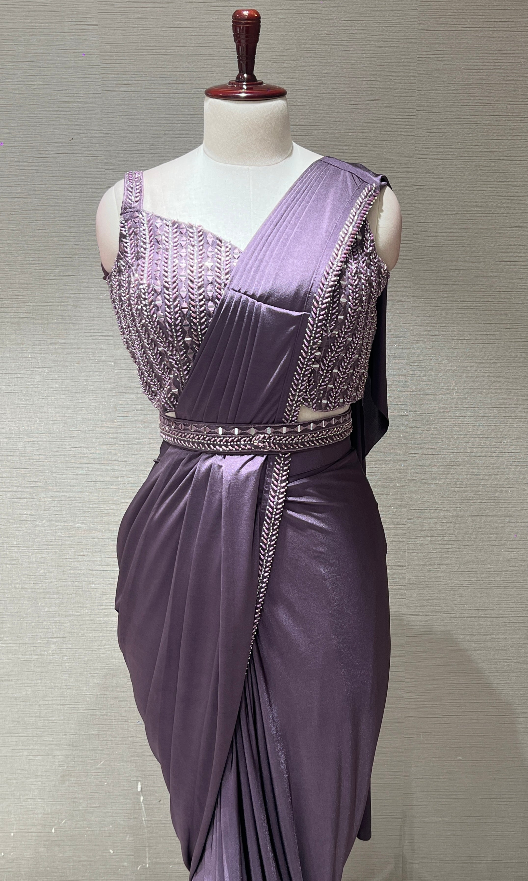 Purple one minute saree