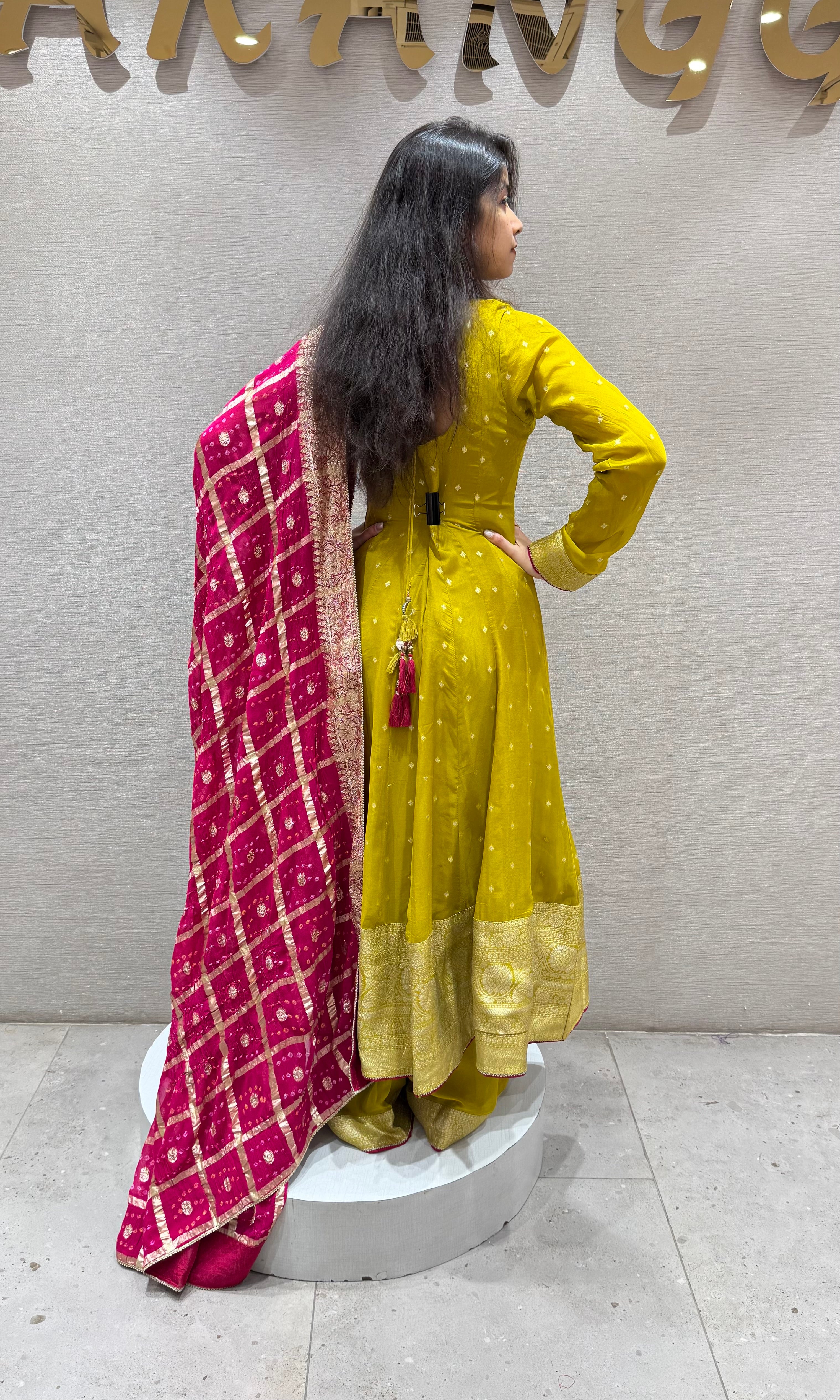 Mehandi green ANARKALI WITH PALAZZO PANTS