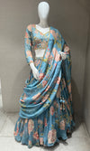 Light Blue Floral Embroidered Lehenga