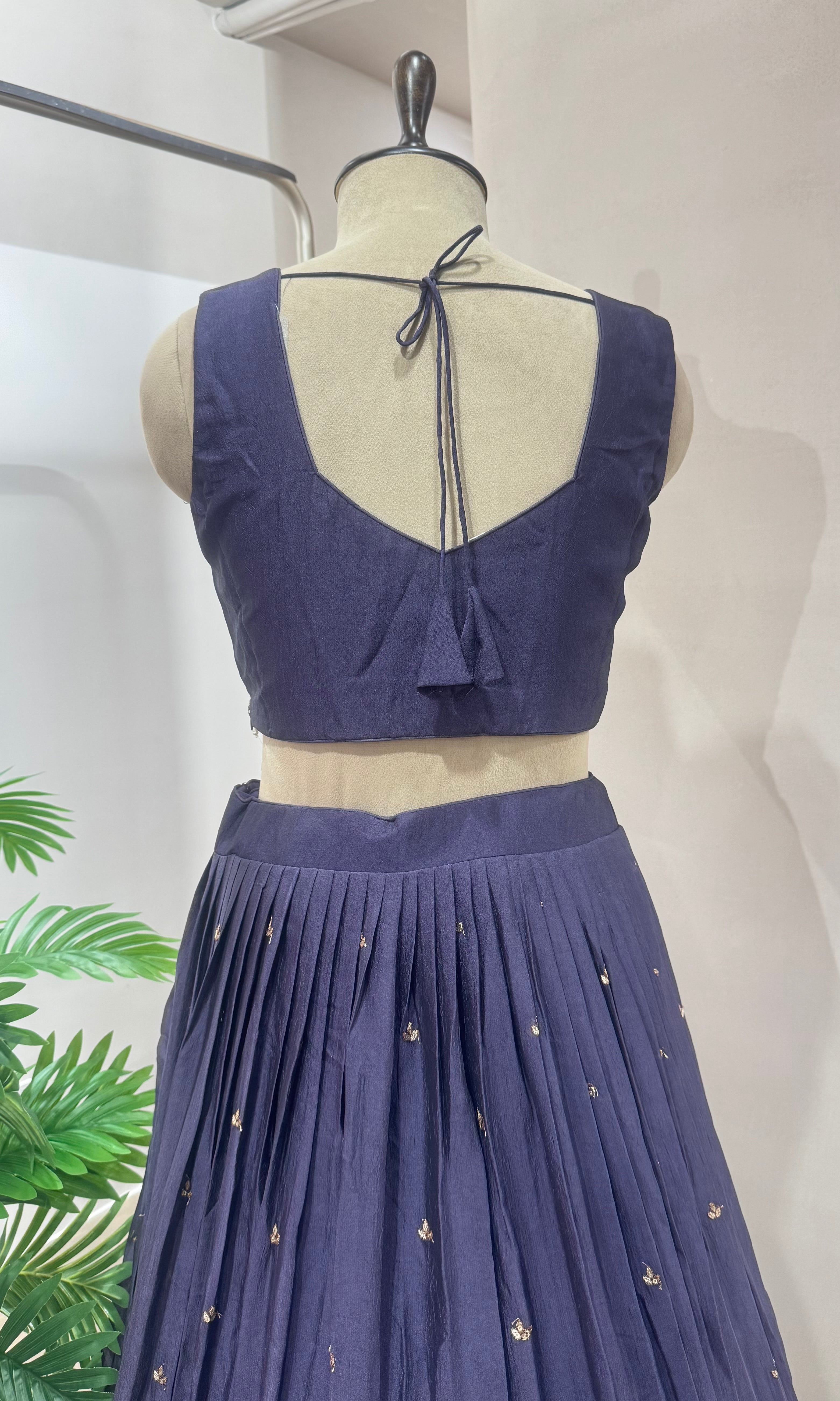 PURPLE Floral Embroidered LEHENGA
