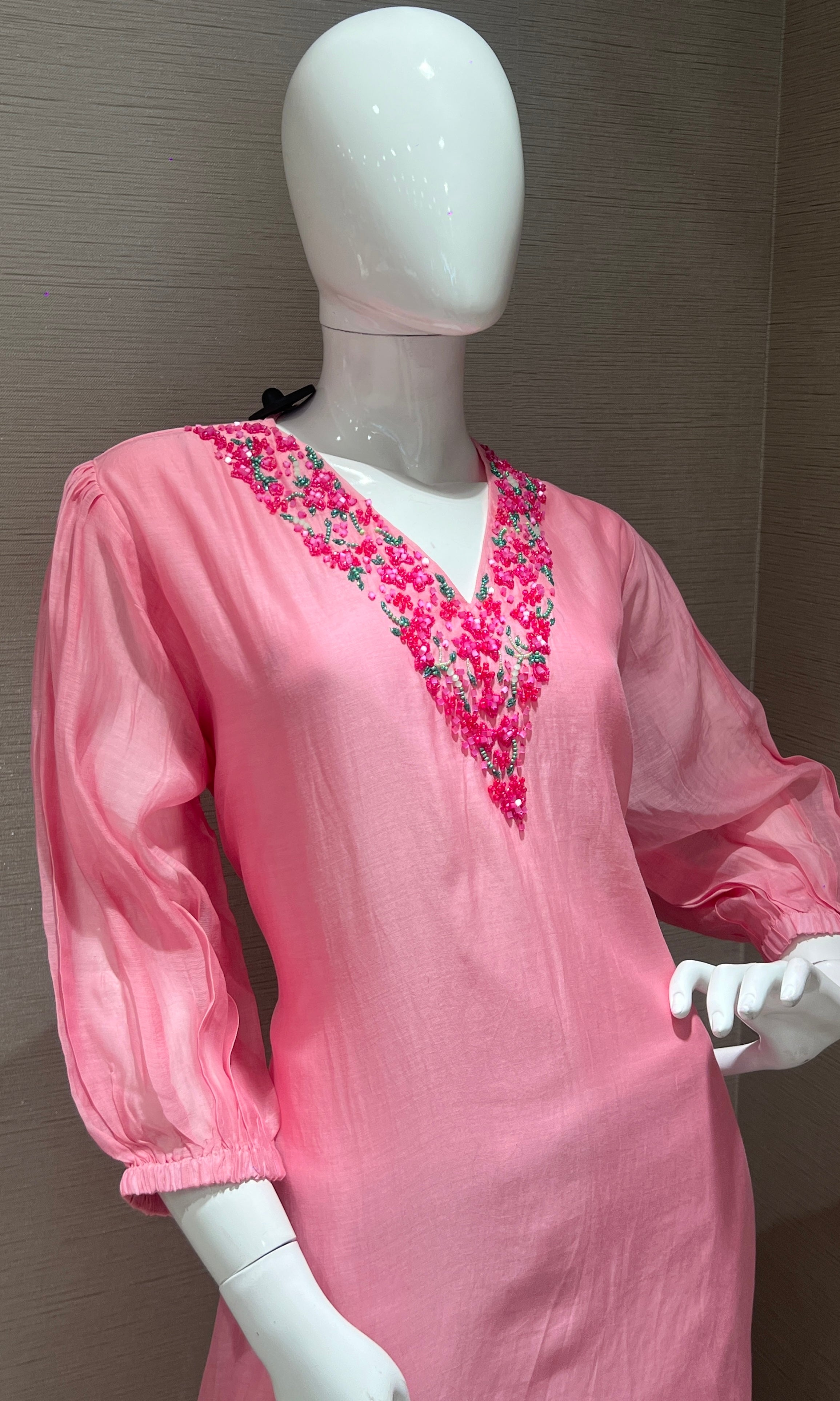 Rose Pink Embroidered kurta set