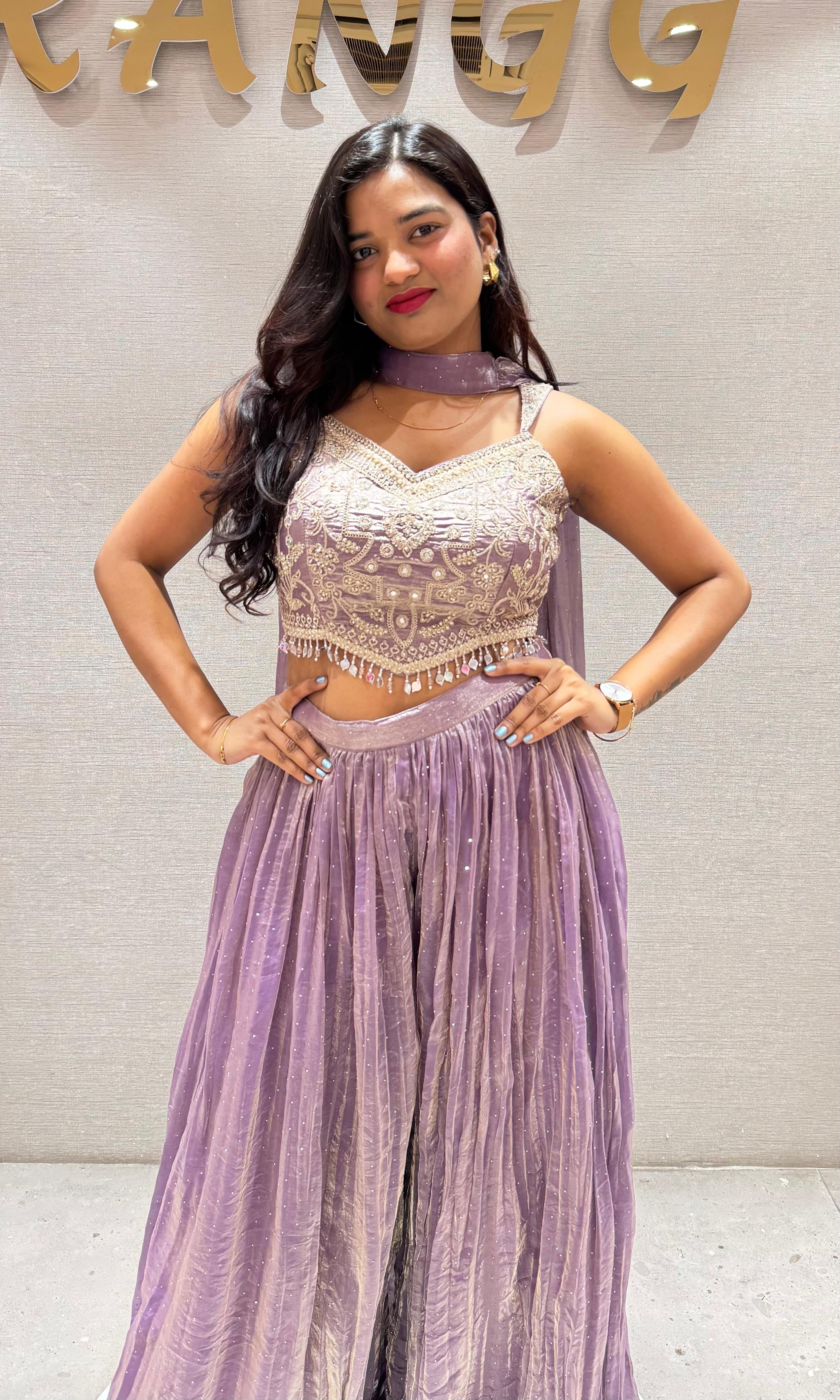 Lavender EMBROIDERED palazzo SET