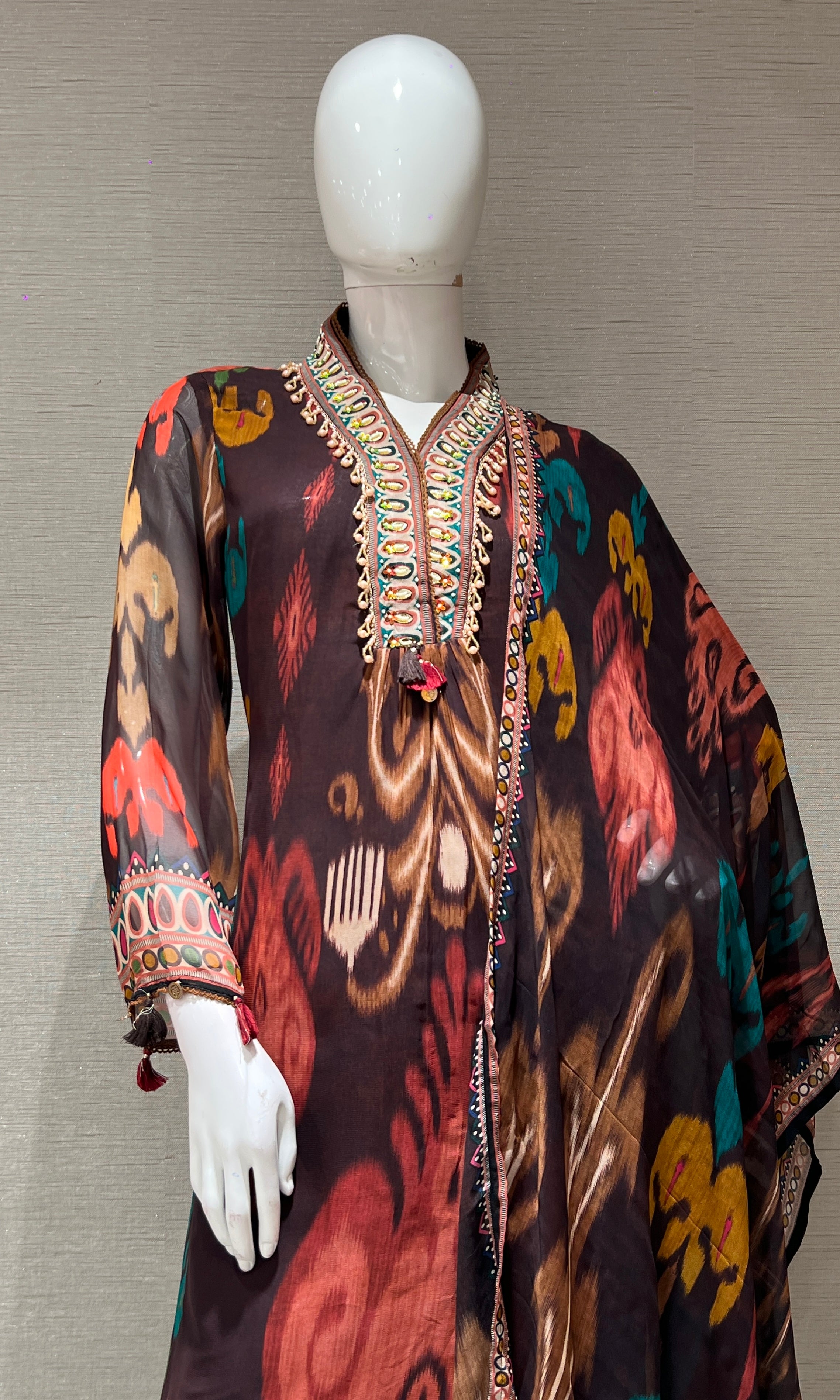 Brown kurta set WITH PALAZZO PANTS