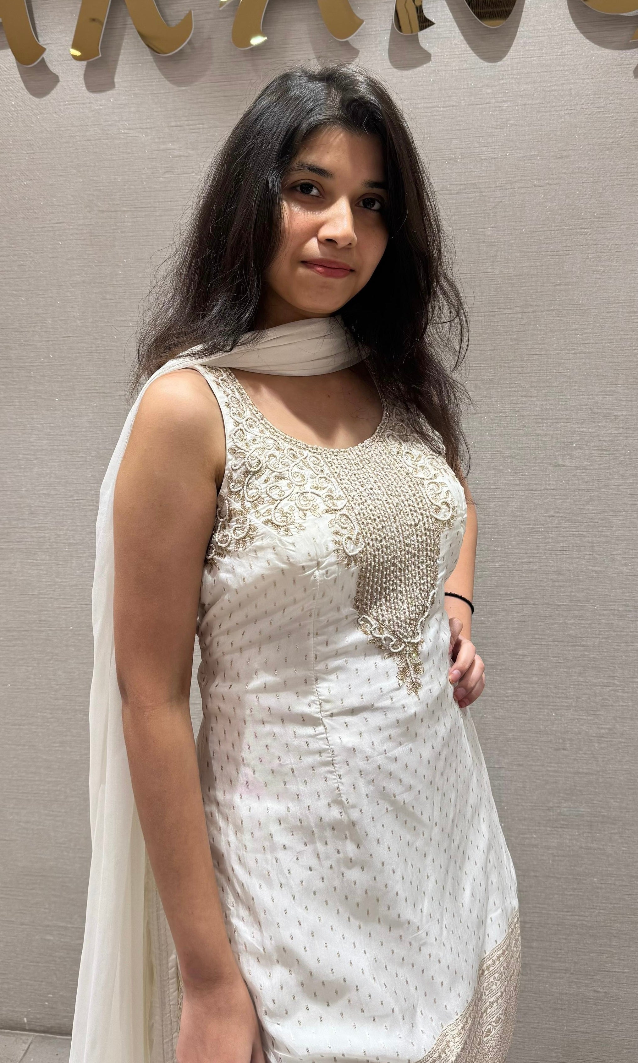 Ivory & Gold Elegance Sharara Set