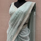🌀Sea green saree with ready blous🌀
