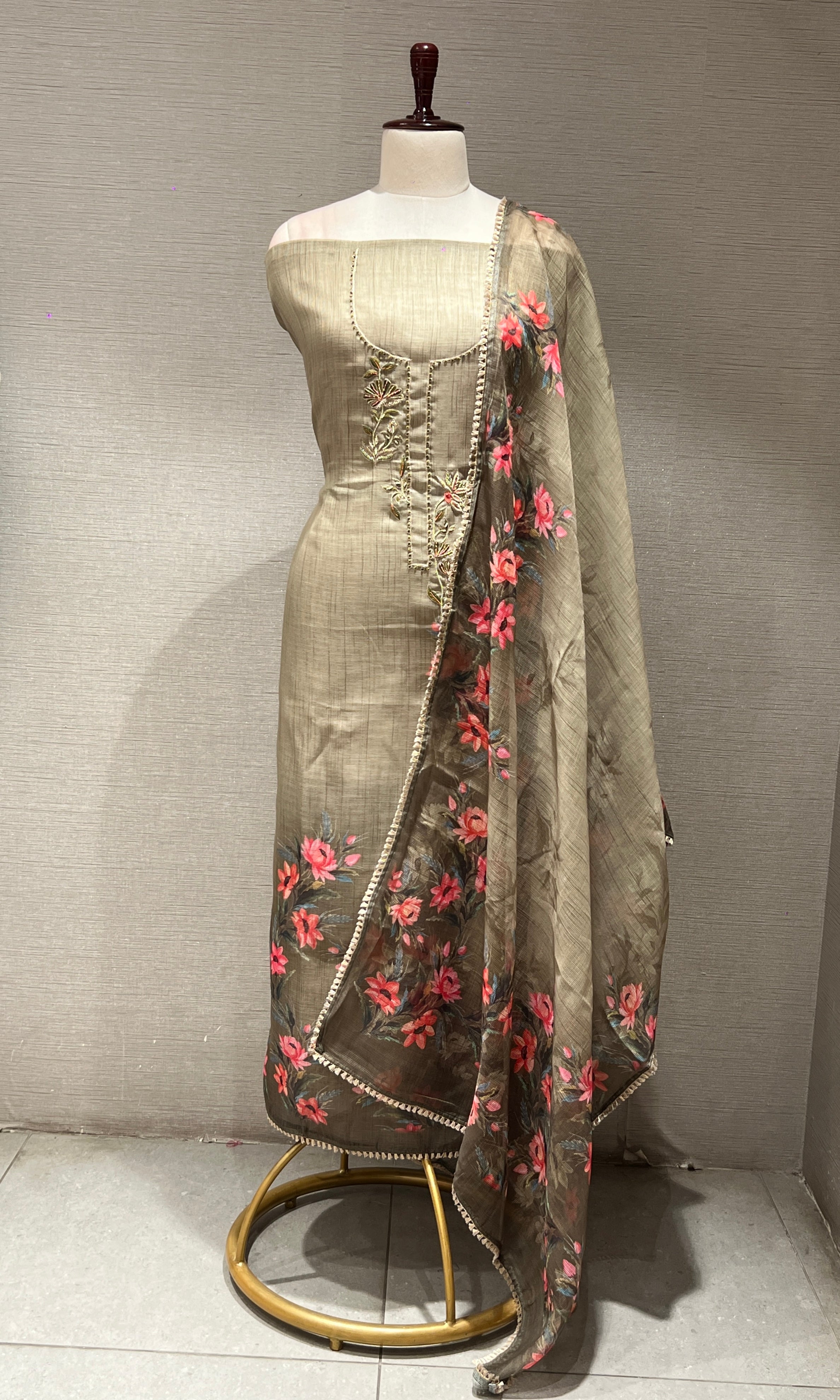 Green dress material