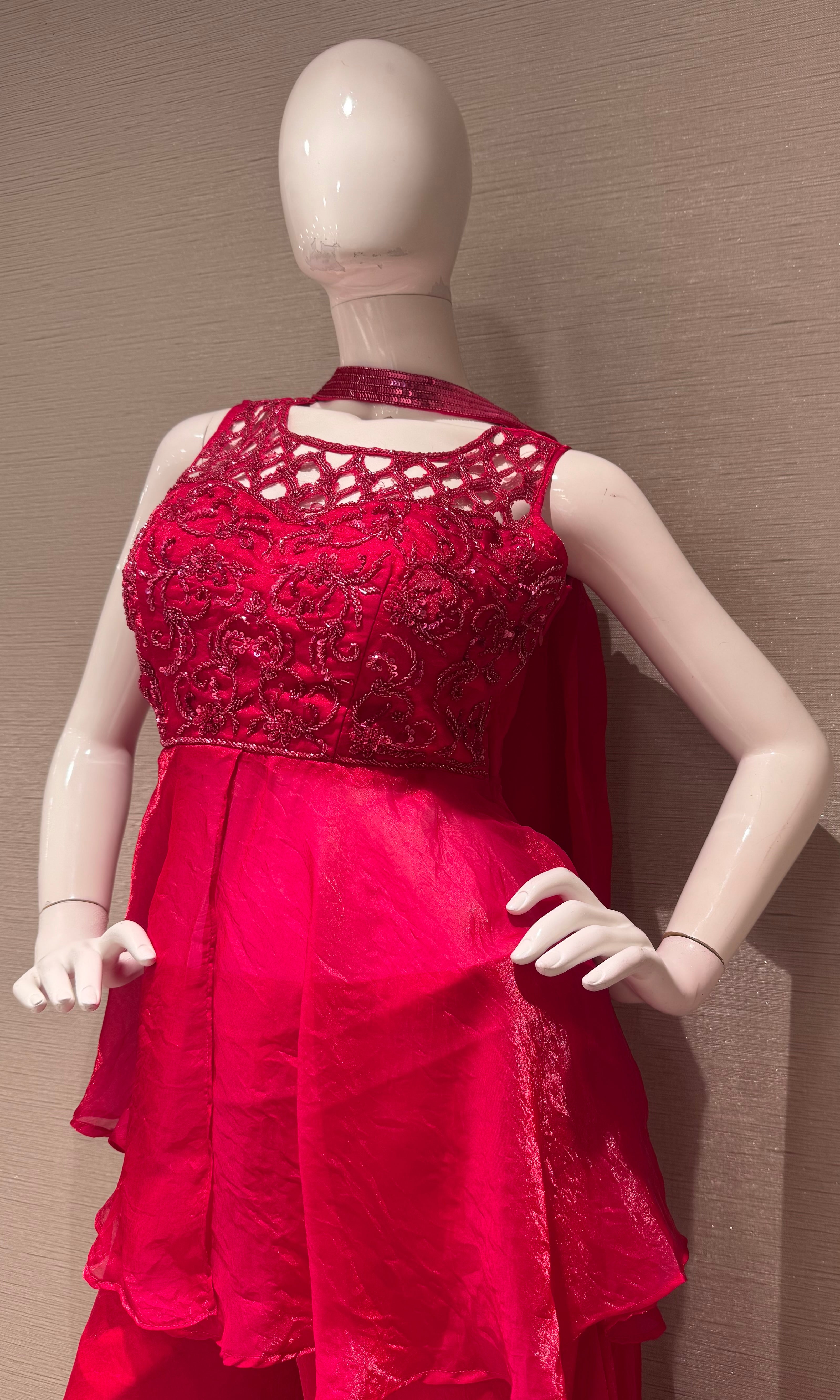 Bright Rani Embellished Peplum Palazzo set