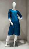 Blue EMBROIDERED KURTI TOP