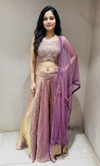 LILAC shimmer tissue mirror work palazzo set