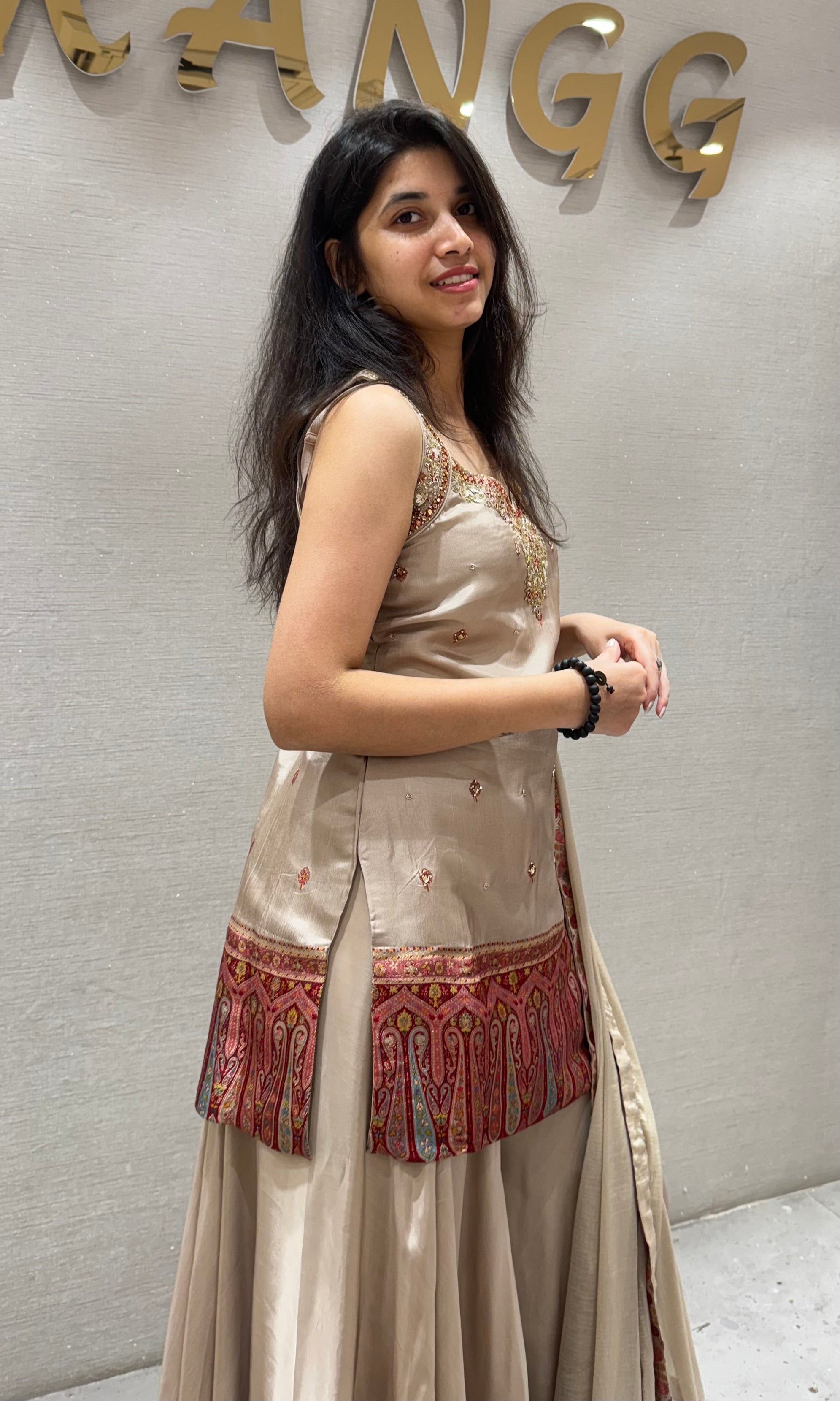 Cream EMBROIDERED SHARARA SET