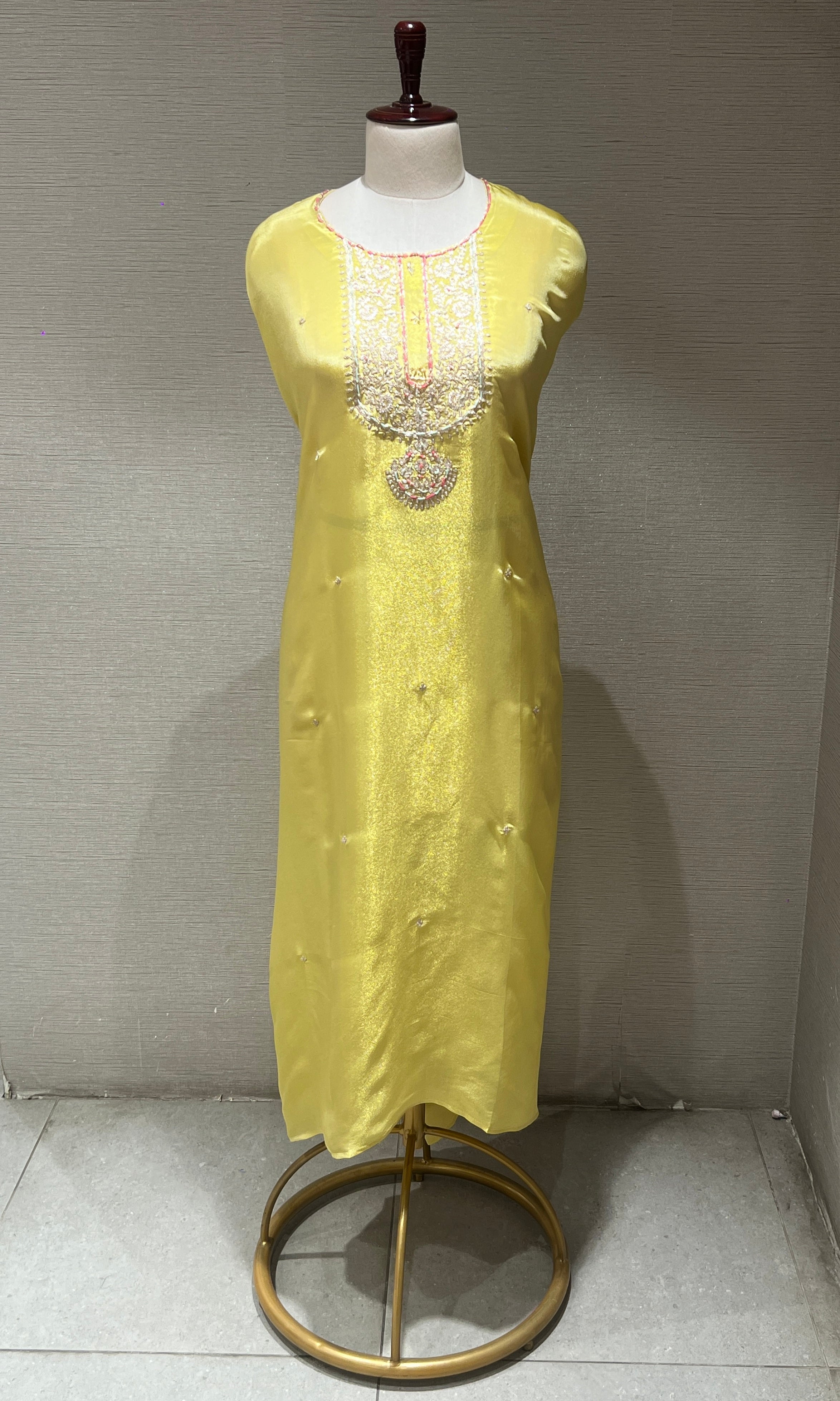 Light yellow dress material