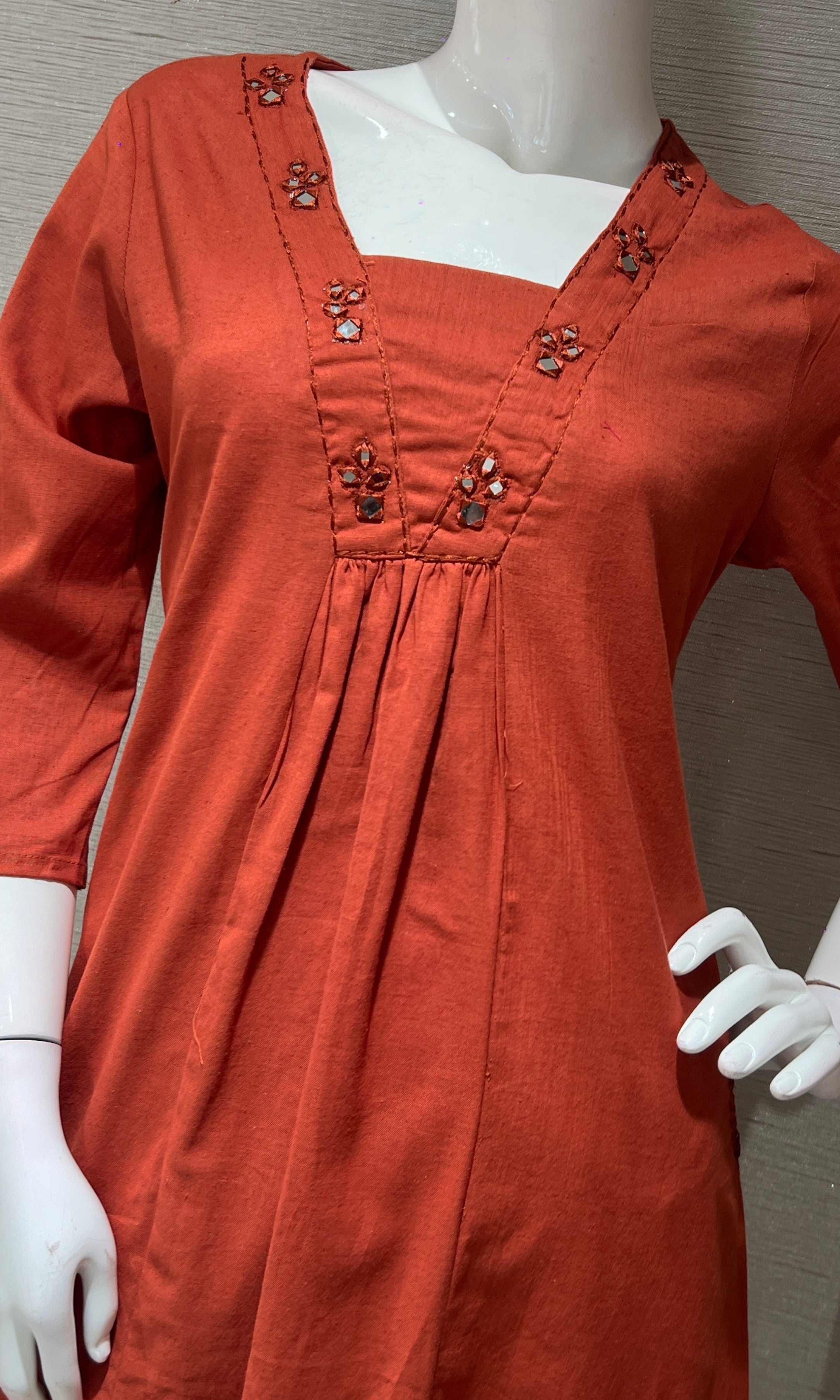 Rust A LINE kurtI WITH PALAZZO BOTTOM