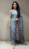 Blue dress material