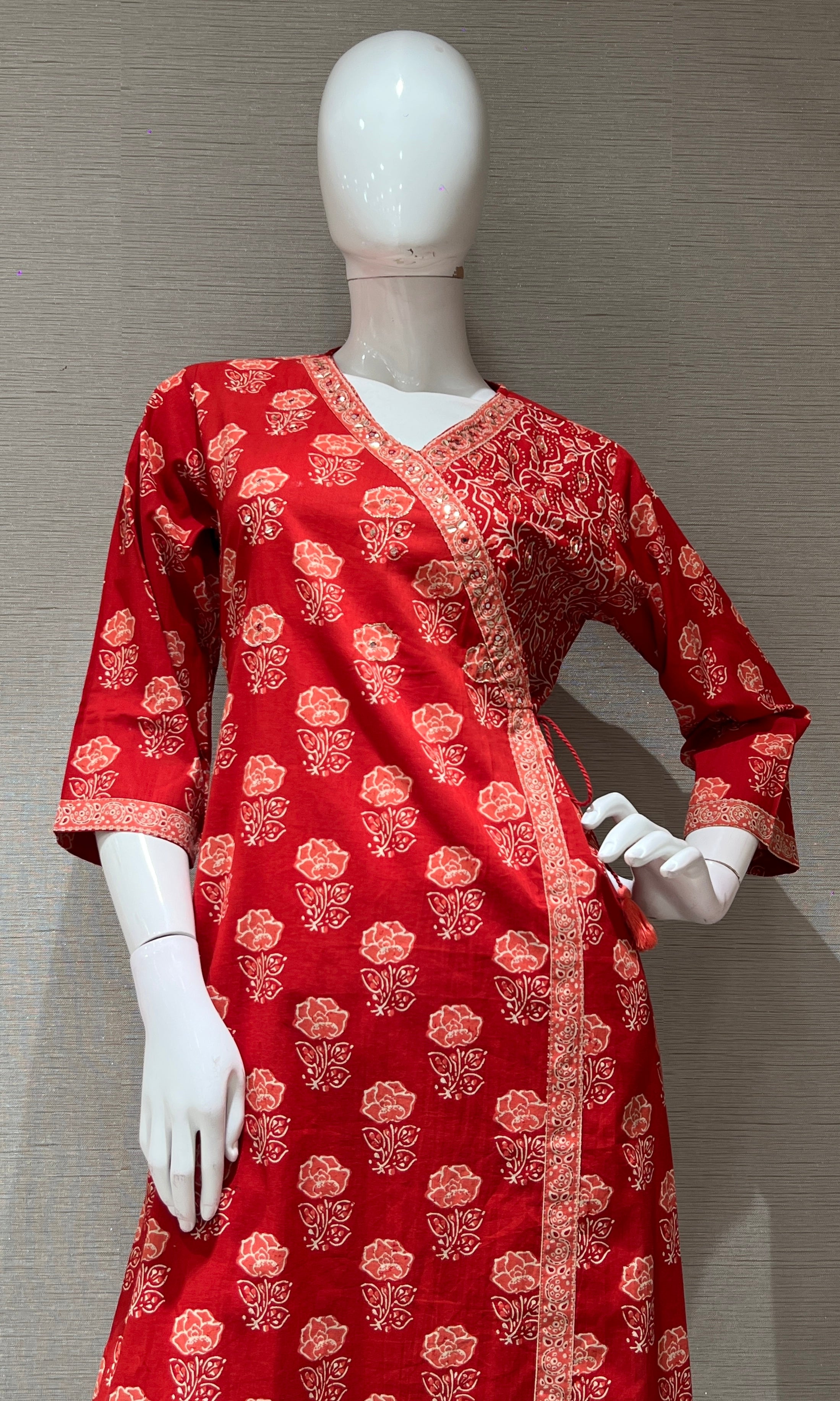 MAROON floral print kurta set