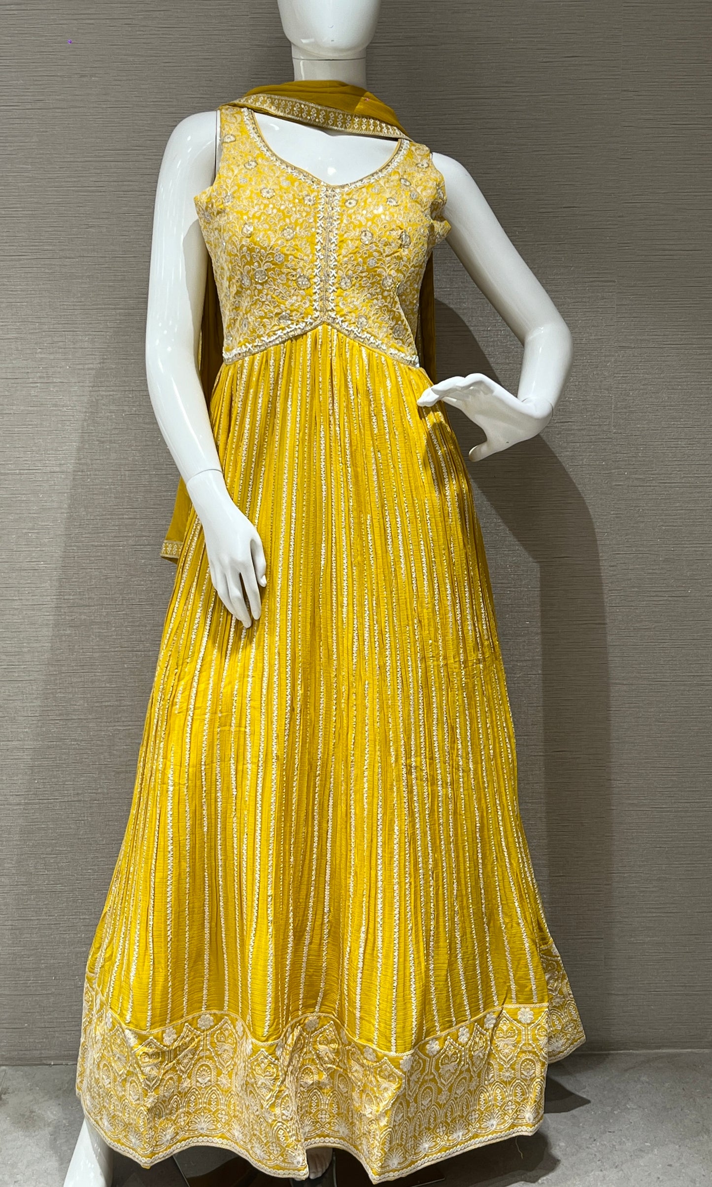 😍 Yellow long dress,frock