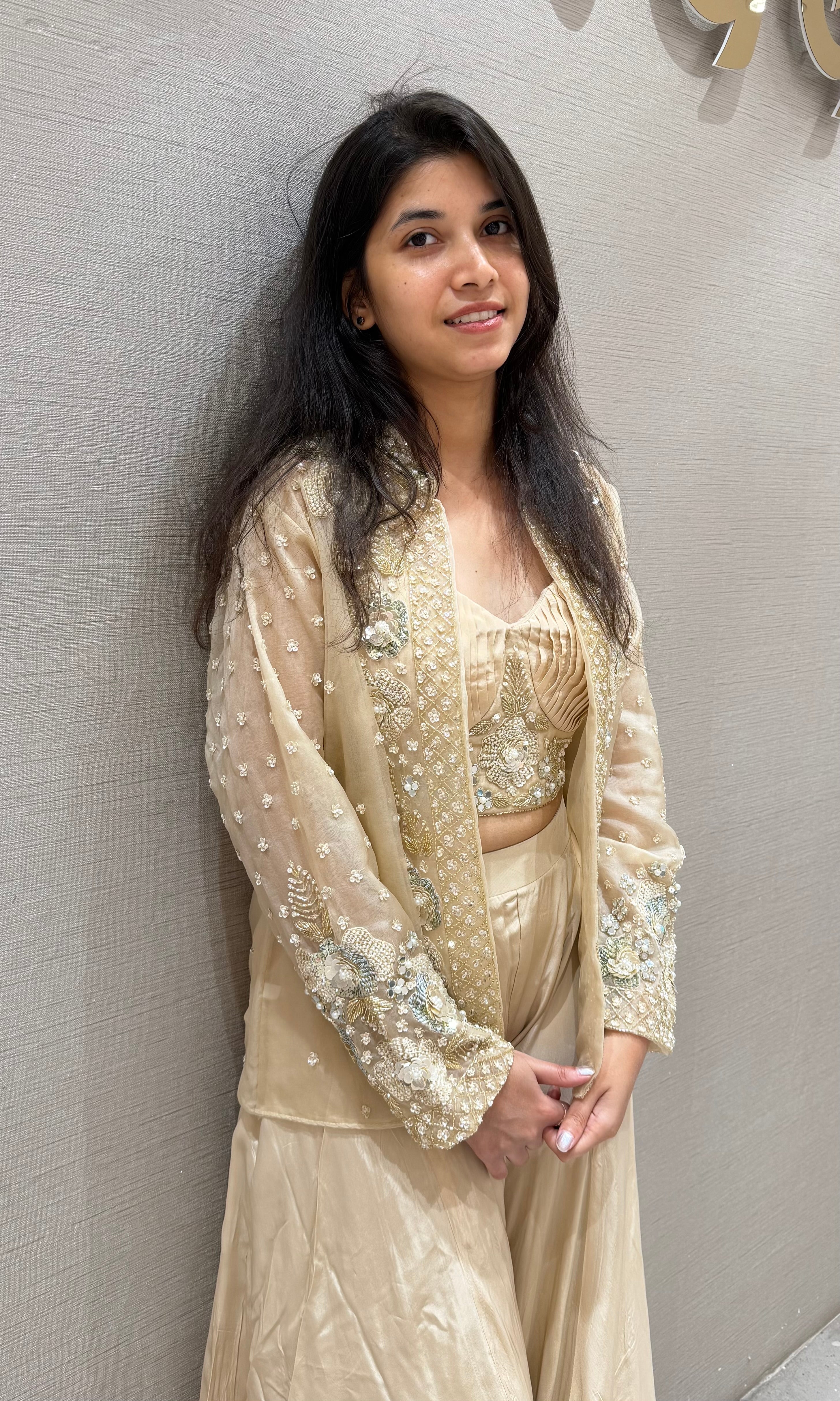 Beagh EMBROIDERED PALAZZO SET WITH JACKET