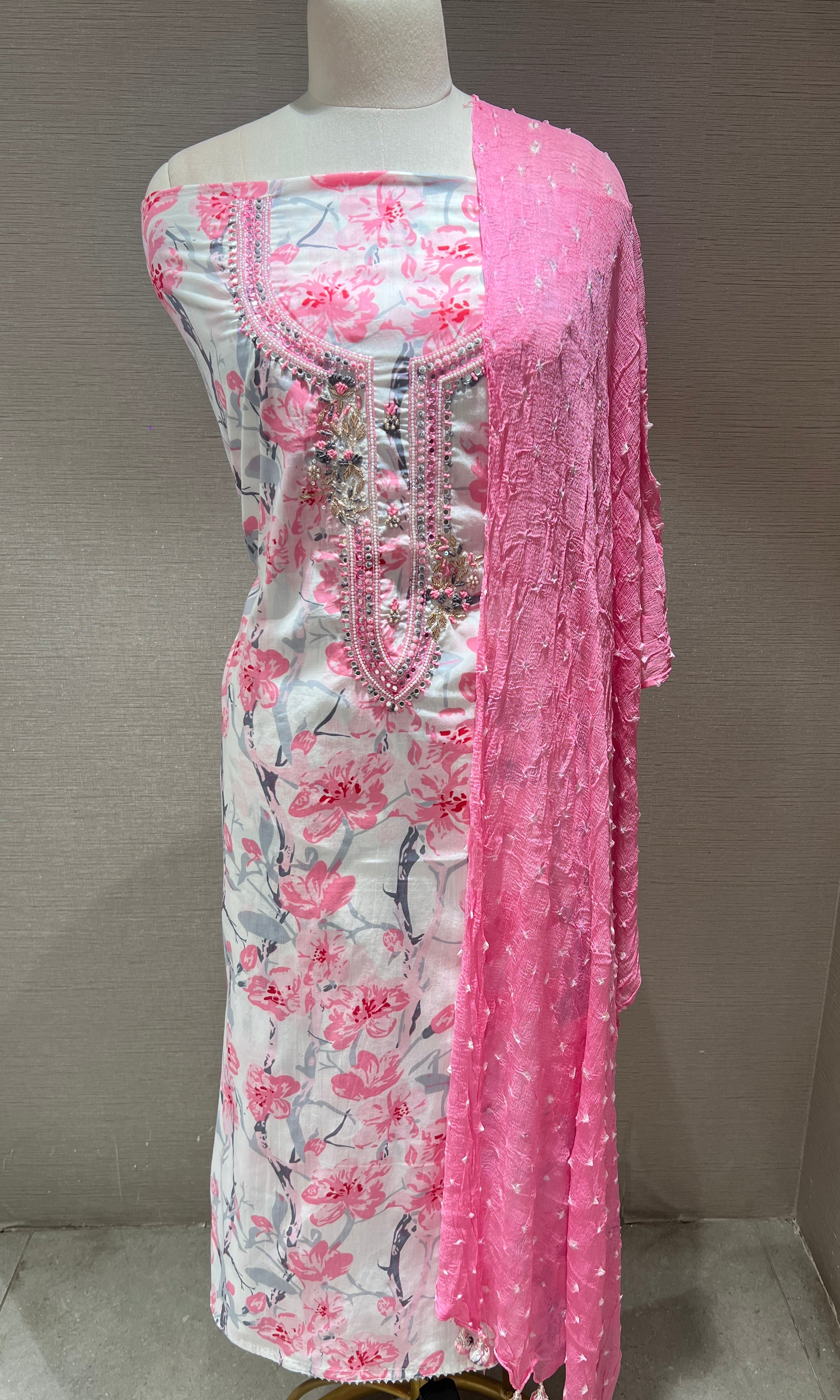 Pink dress material