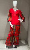 Red Vibrant Printed cord set