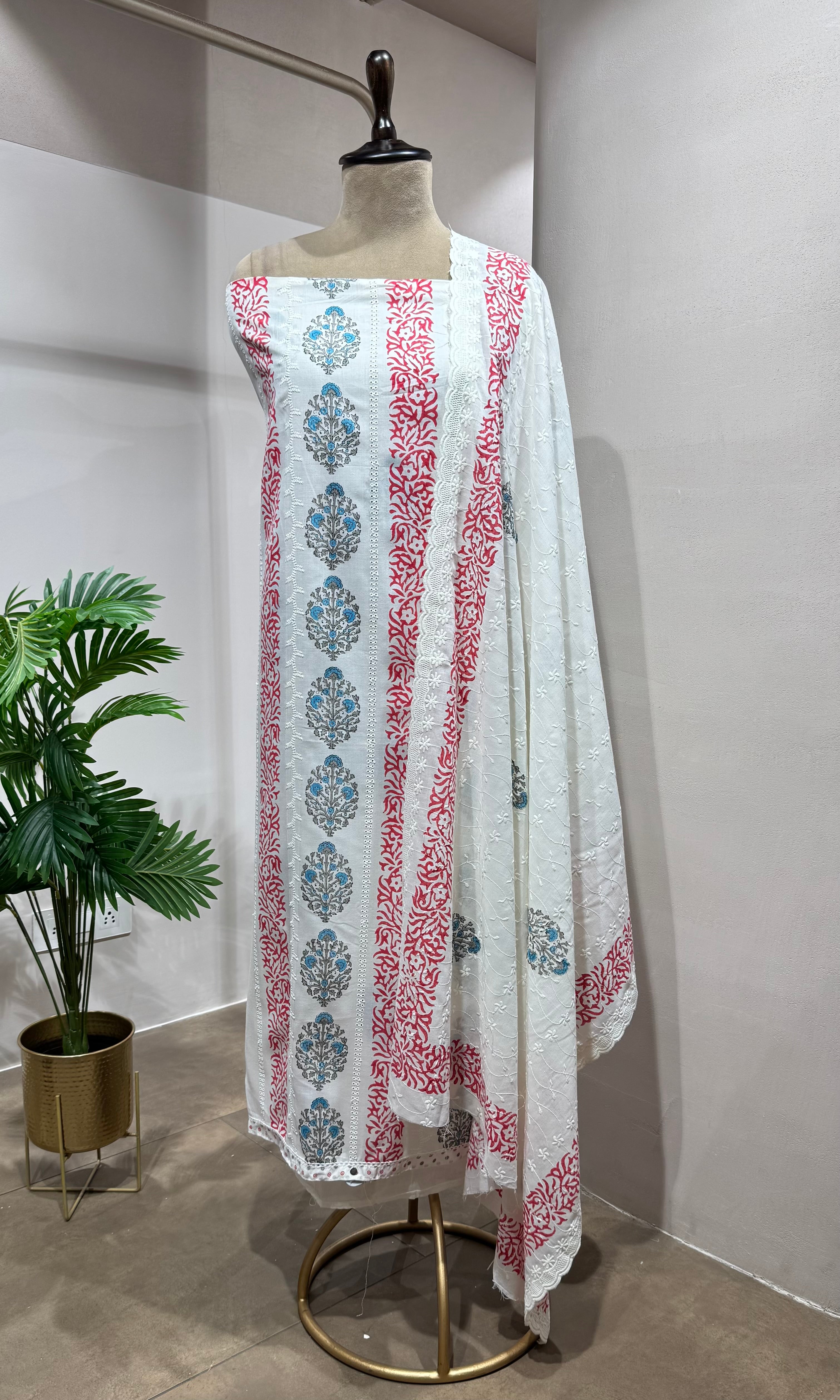 PINK Pure Cotton Printed dress material