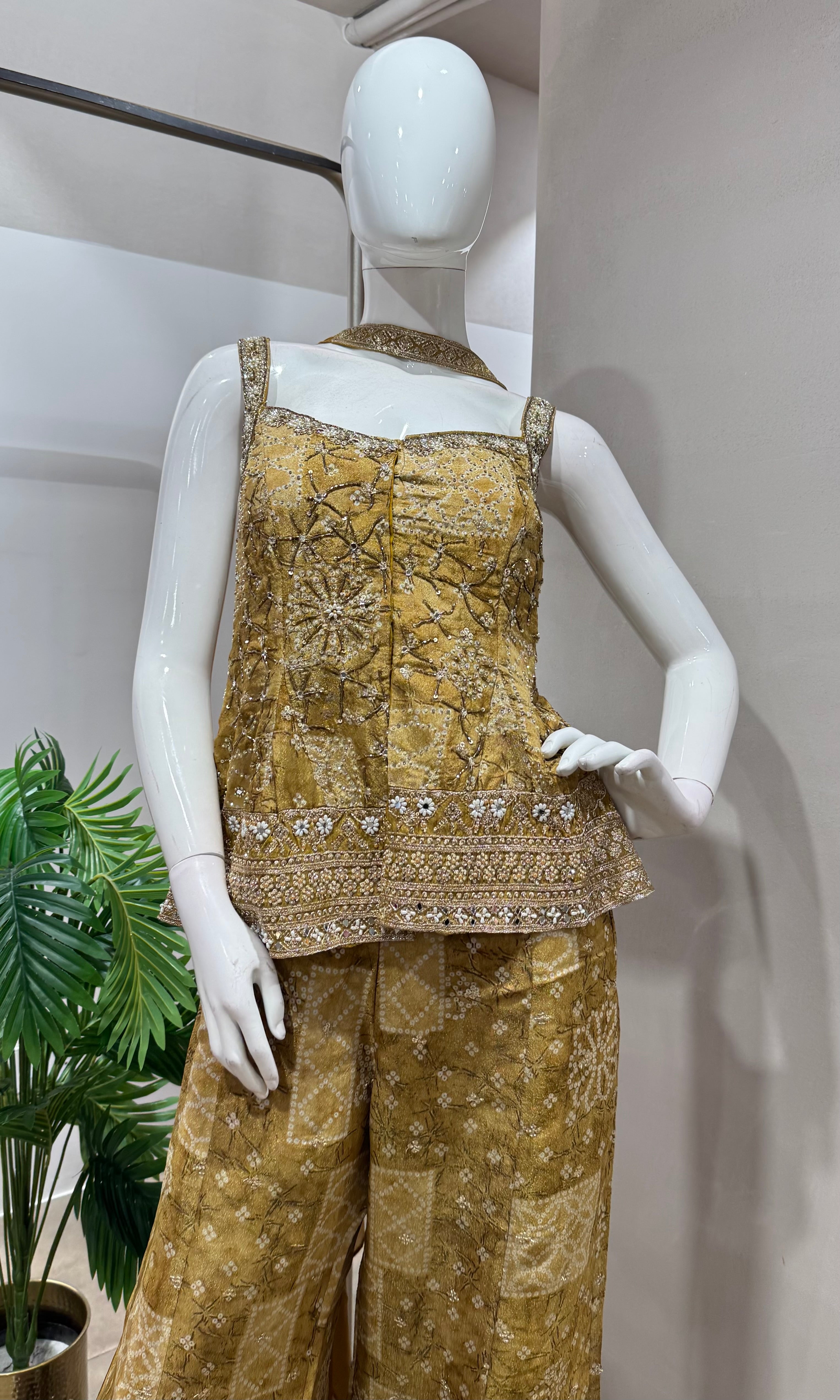 Mehendi green ethnic palazzo set