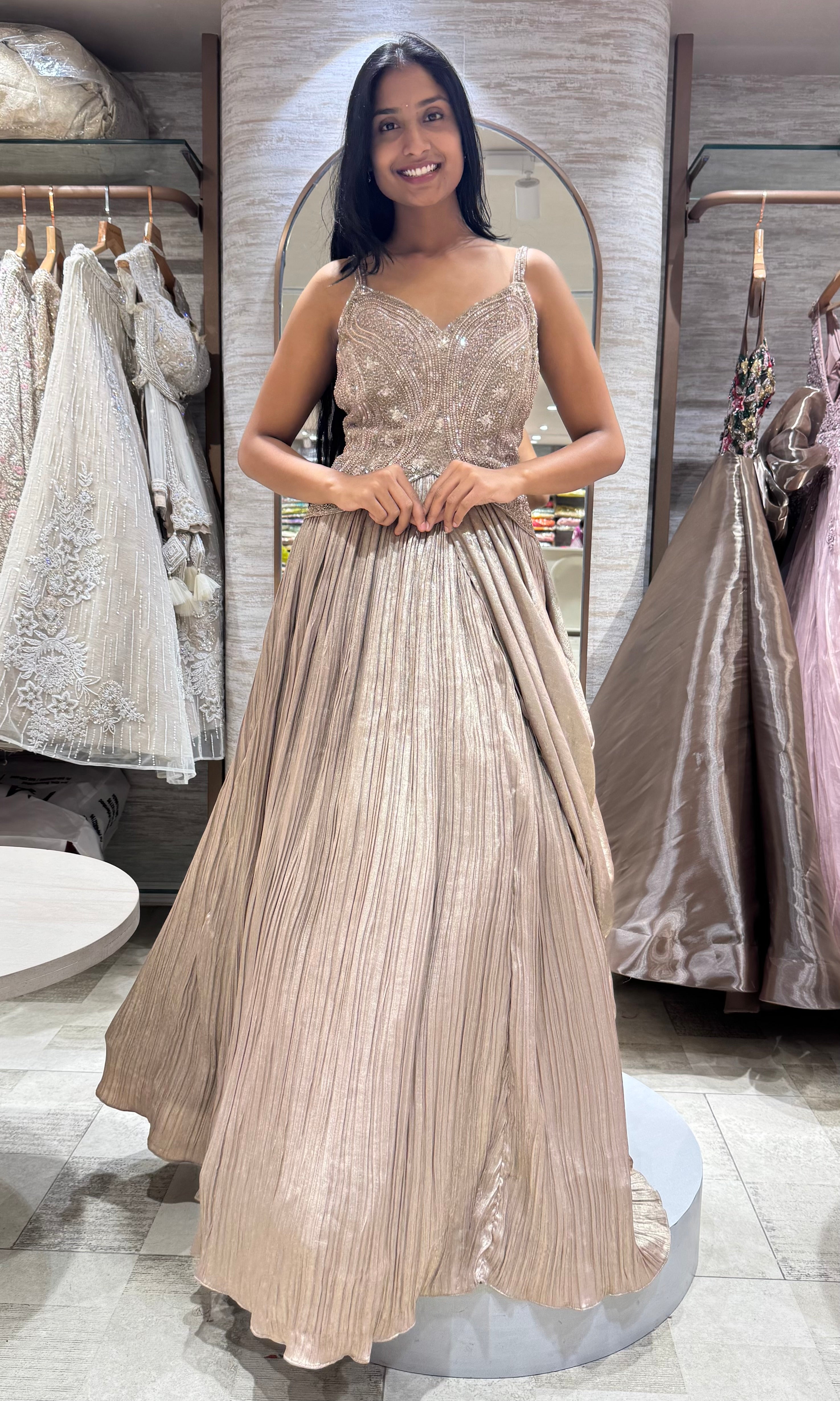 Fawn gold embroidered gown