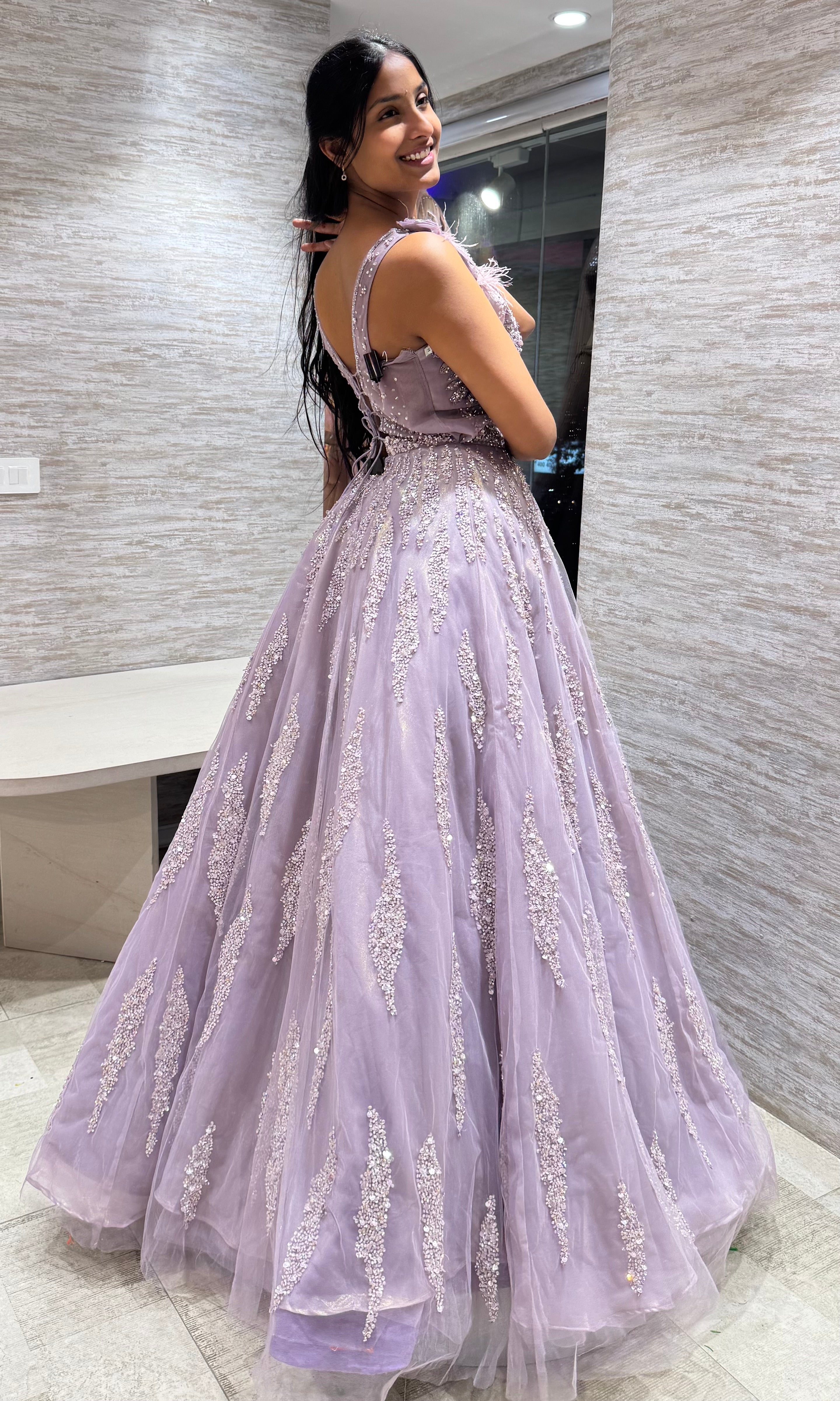 Lilac Embellished Gown