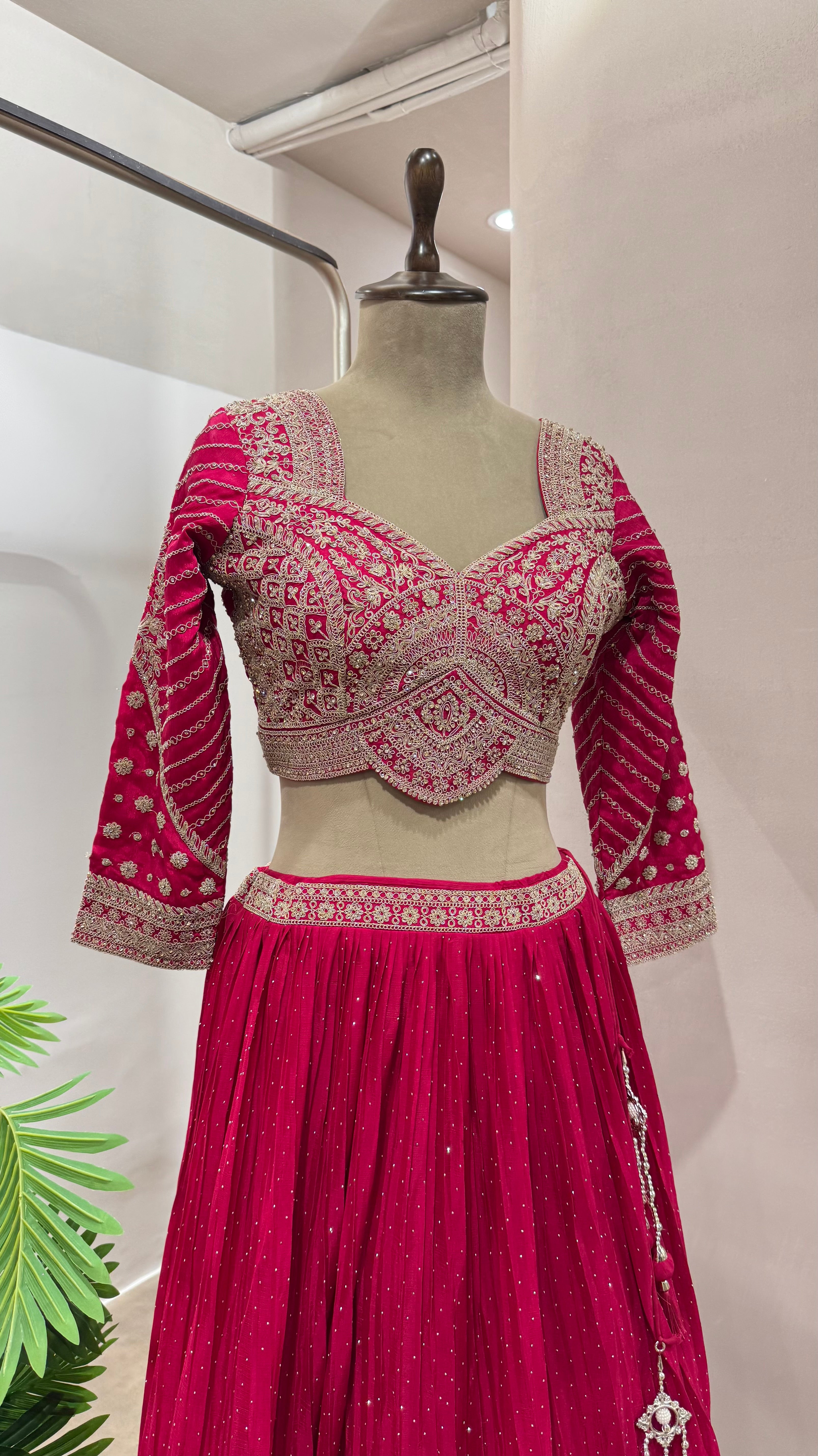 Pink Lehenga with Intricate Zari Embroidery