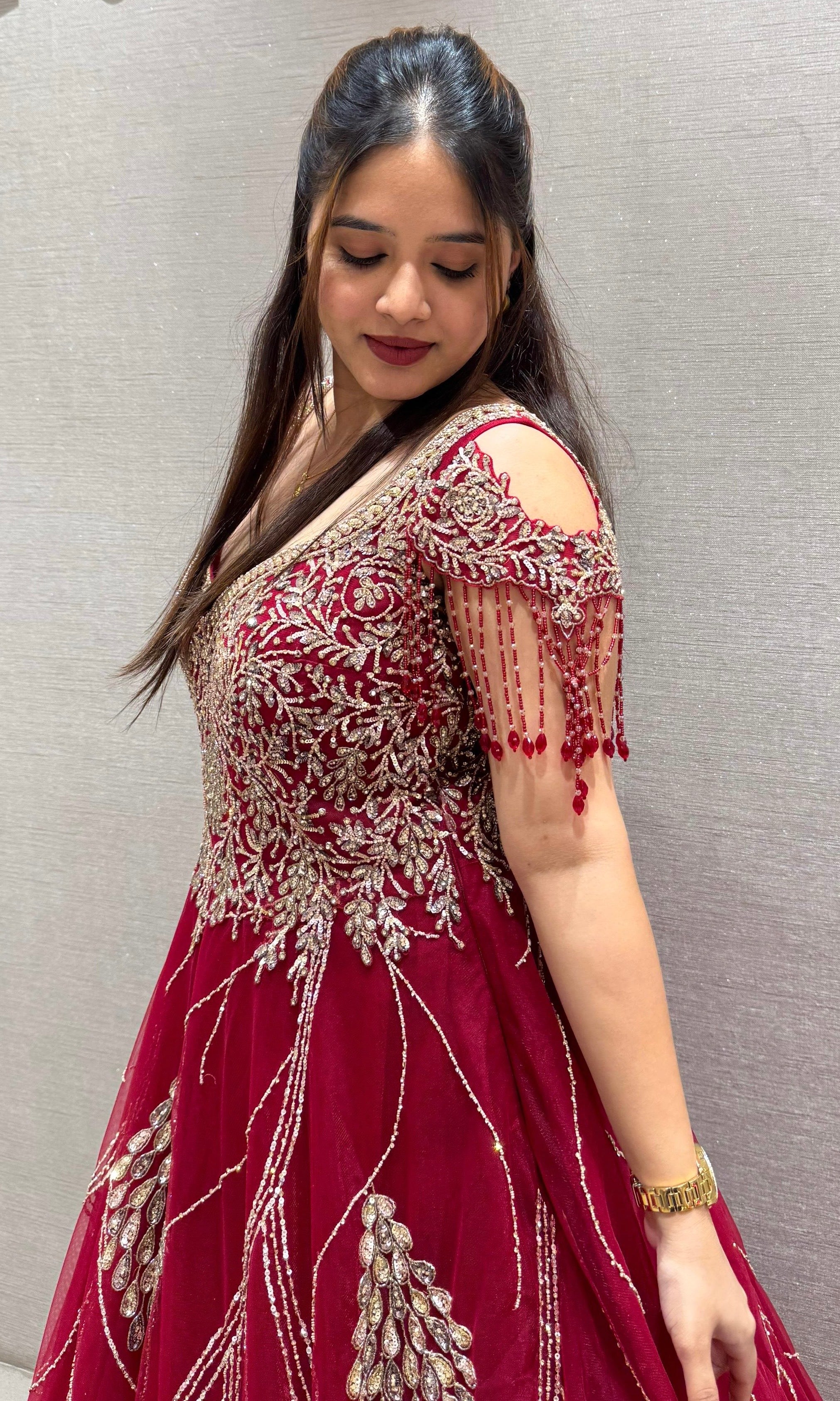 Maroon long dress