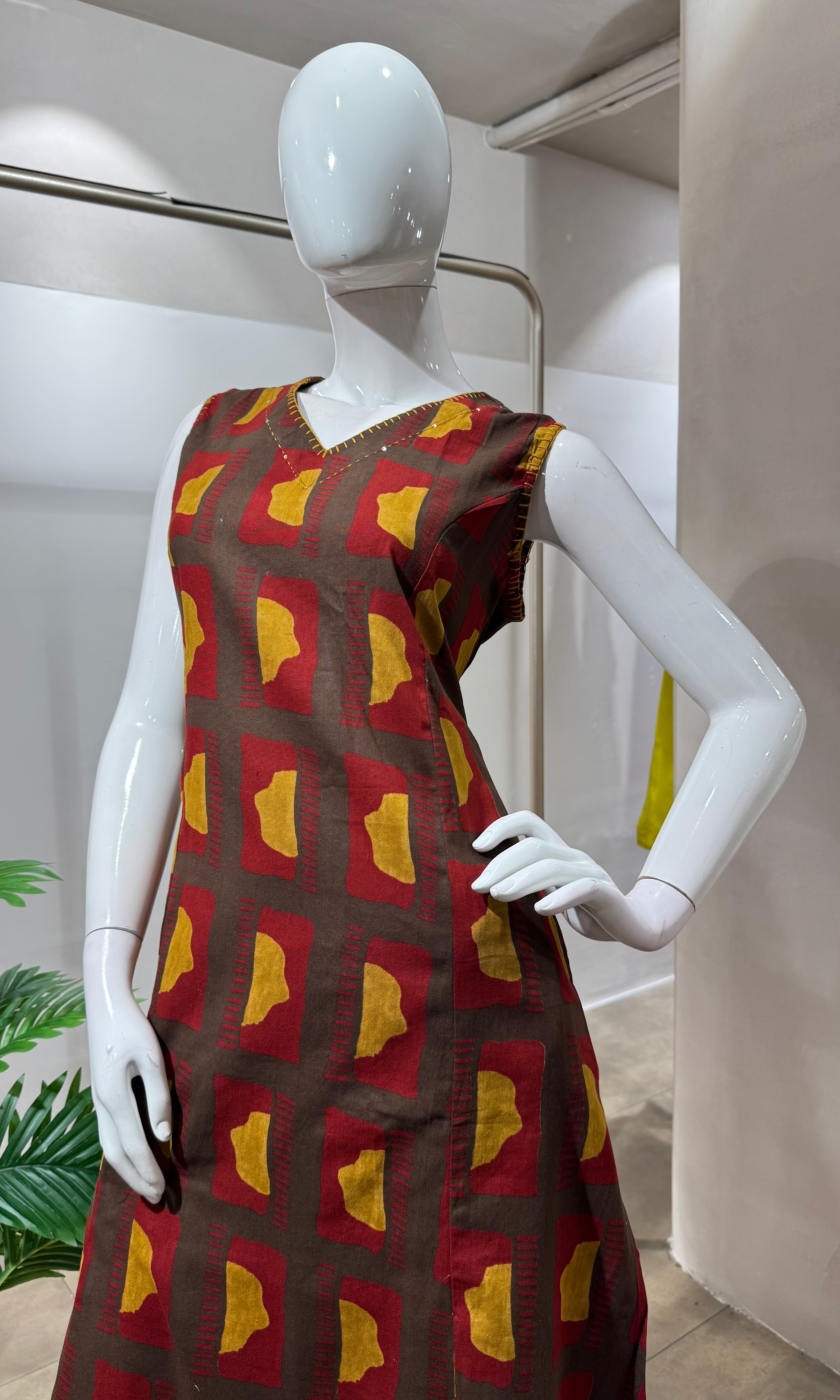 BROWN KURTI WITH BOTTOM